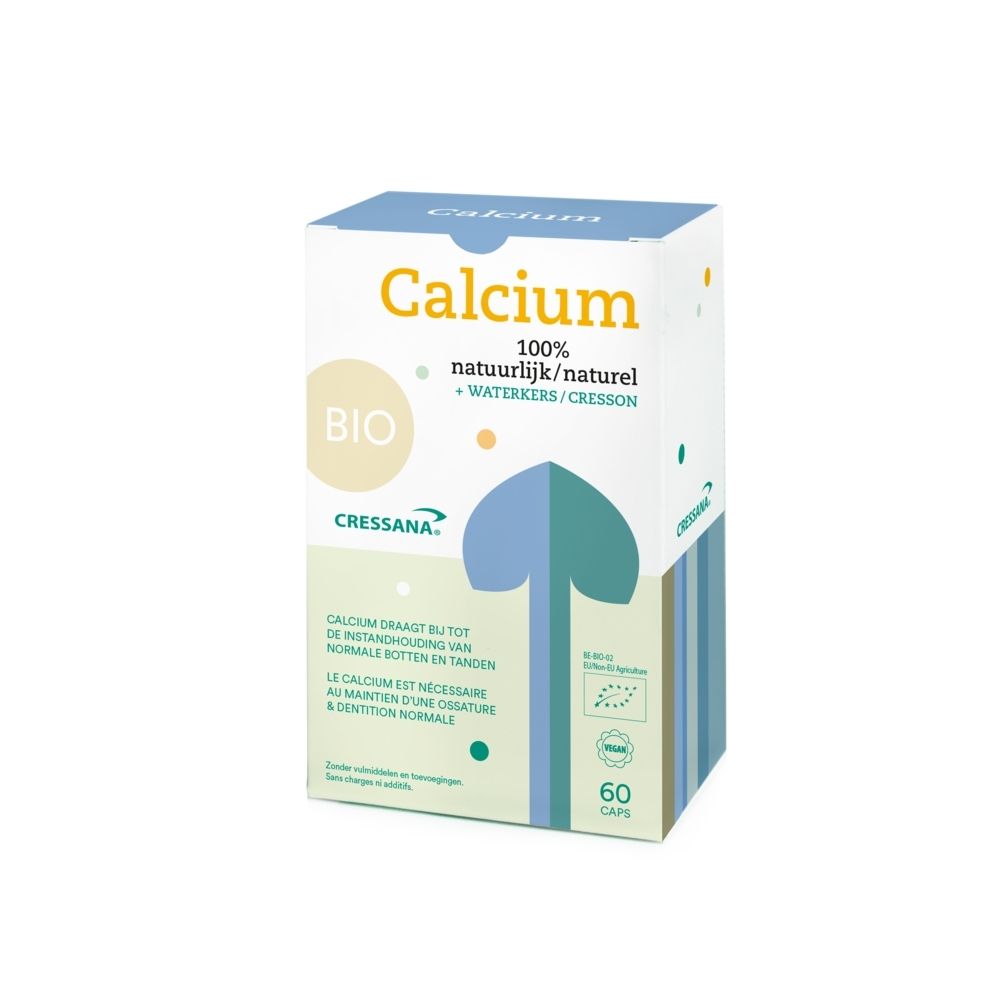 Cressana Calcium BIO verpakking met 60 capsules, 100% natuurlijk.