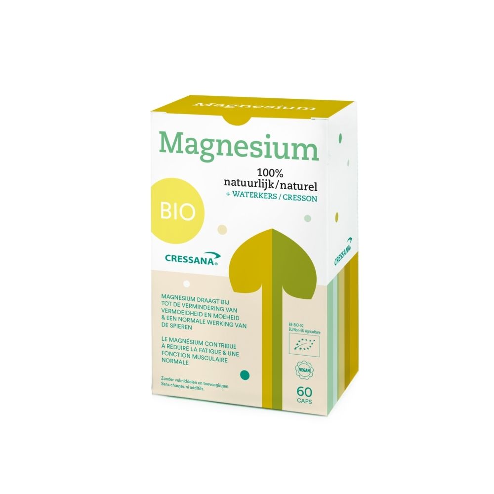 Emballage de capsules de magnésium BIO CRESSANA, 60 pièces.
