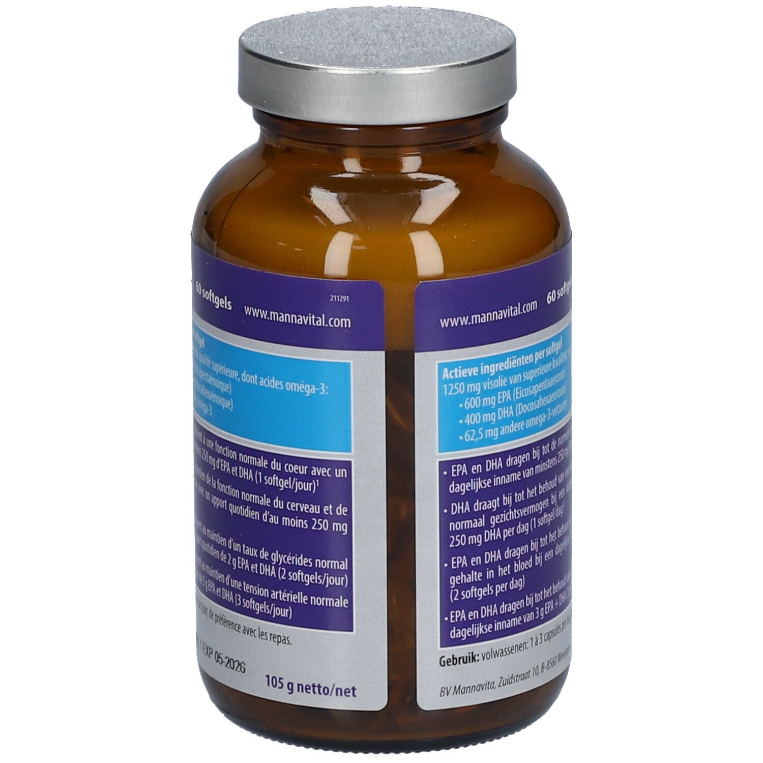 Mannavital Omega-3 Platinum Huile de Poisson