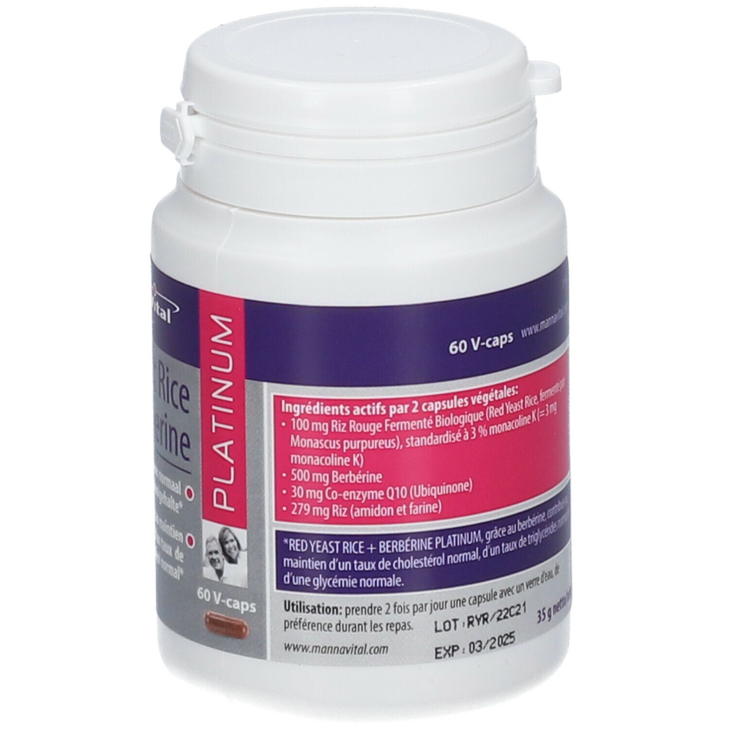 Mannavital Red Yeast Rice + Berberine Platinum