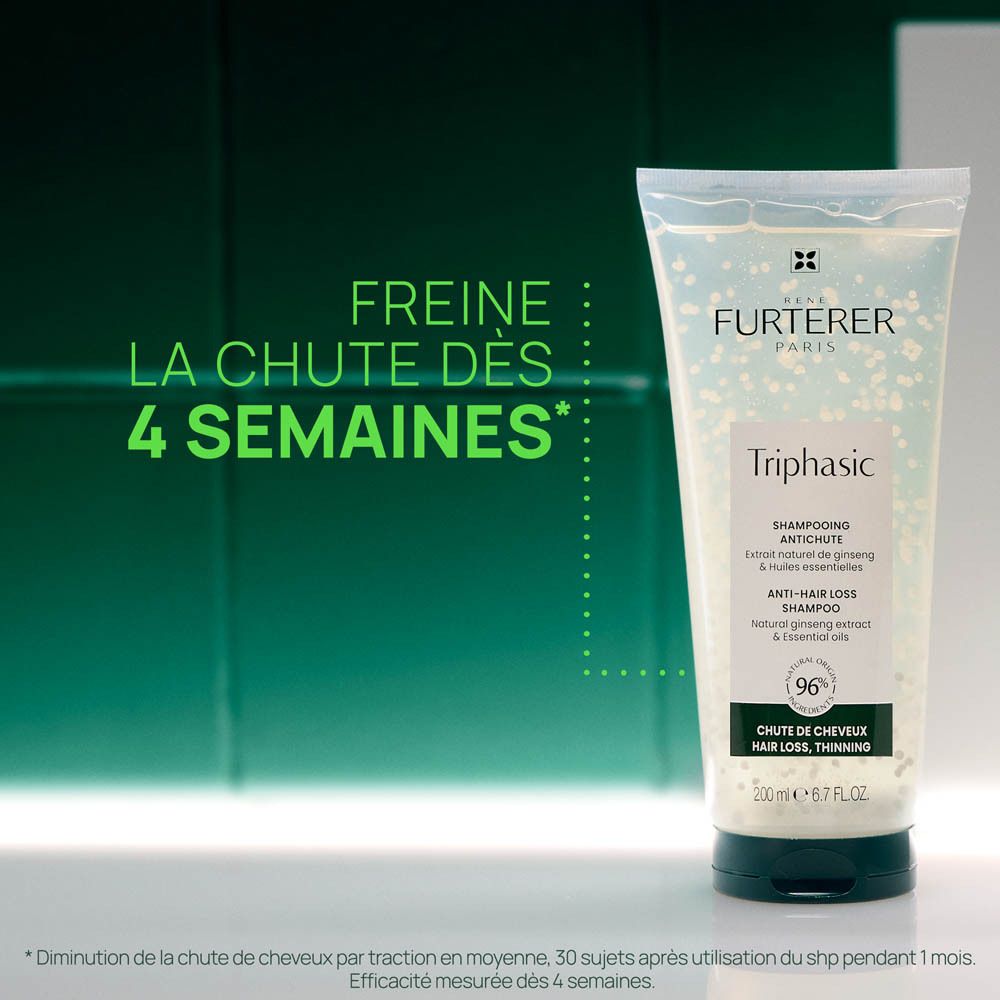 Tube de shampooing Furterer Triphasic. Shampooing antichute. 200 ml.