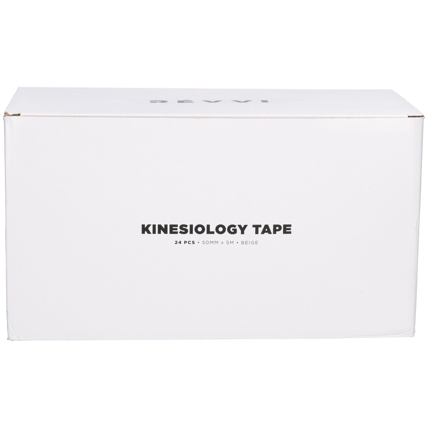 Witte kartonnen doos met opschrift "KINESIOLOGY TAPE", 24 stuks, 50mm x 5m, Beige.