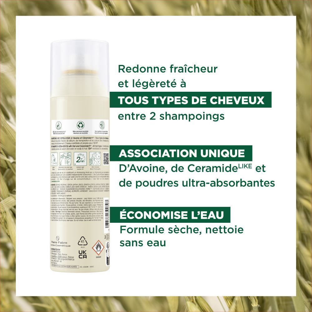 KLORANE Shampoing sec EXTRA-DOUX à l'Avoine et Céramideᴸᴵᴷᴱ