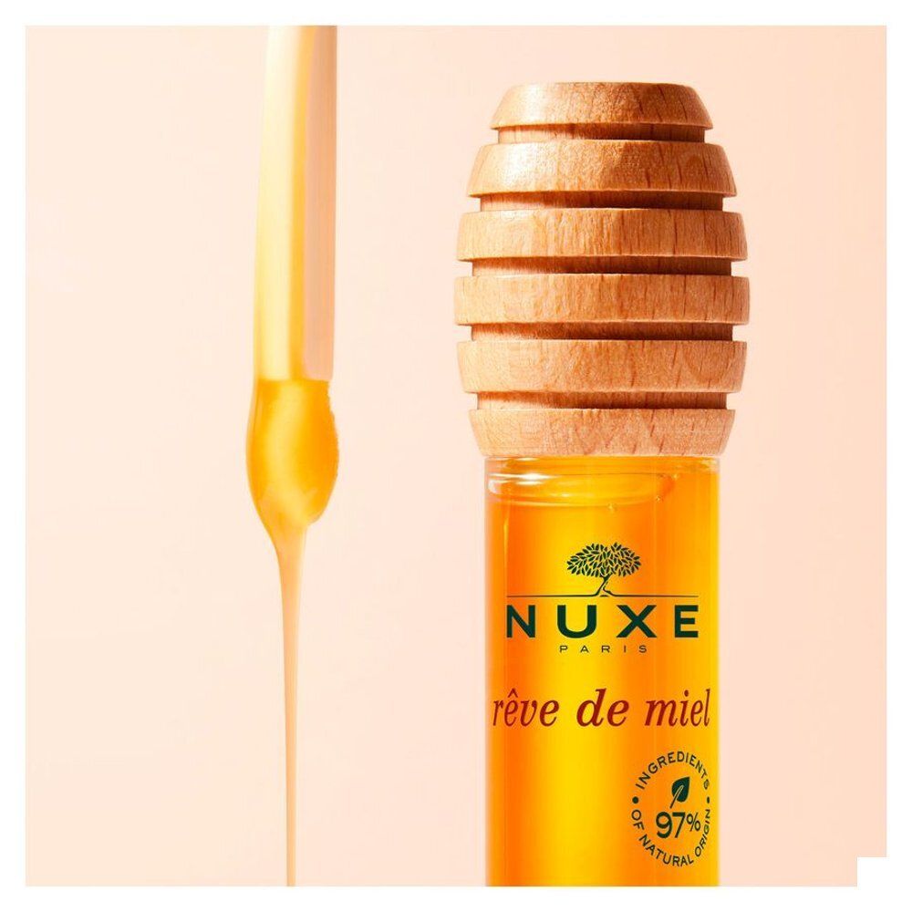 NUXE Honing Lippenverzorging, Rêve de Miel. 10ml. Met houten dop.