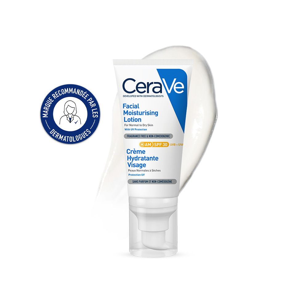 CeraVe Crème hydratante pour le visage avec FPS 30 - pour peaux normales à sèches