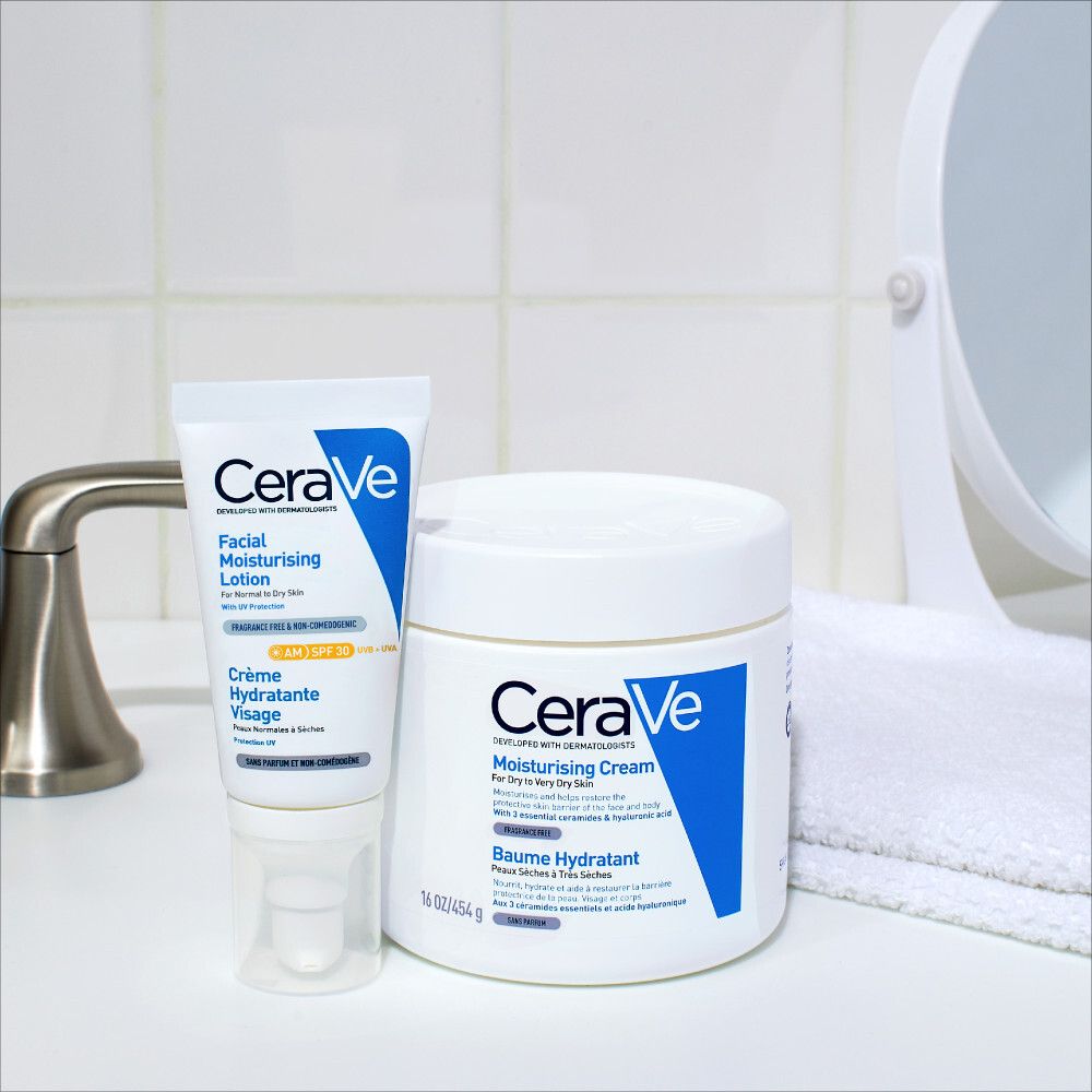 CeraVe Crème hydratante pour le visage avec FPS 30 - pour peaux normales à sèches