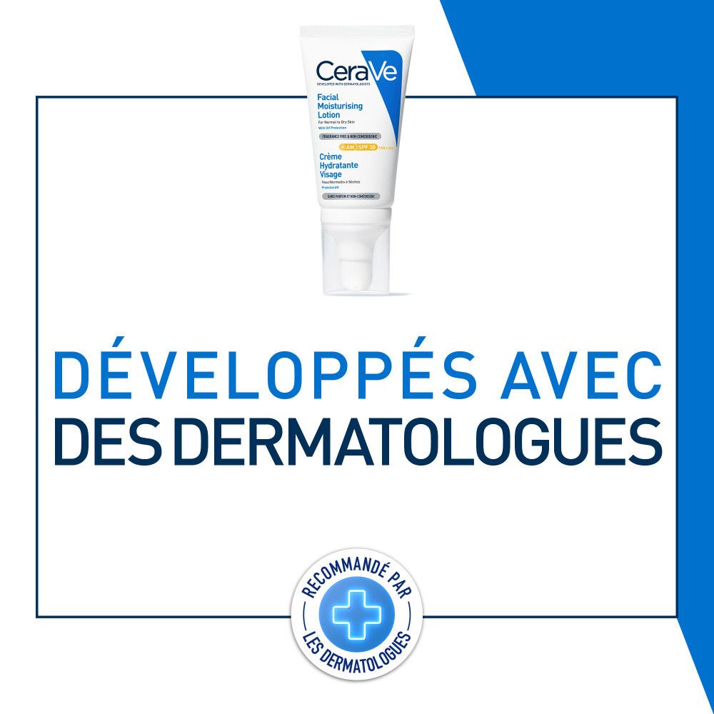 CeraVe Crème hydratante pour le visage avec FPS 30 - pour peaux normales à sèches