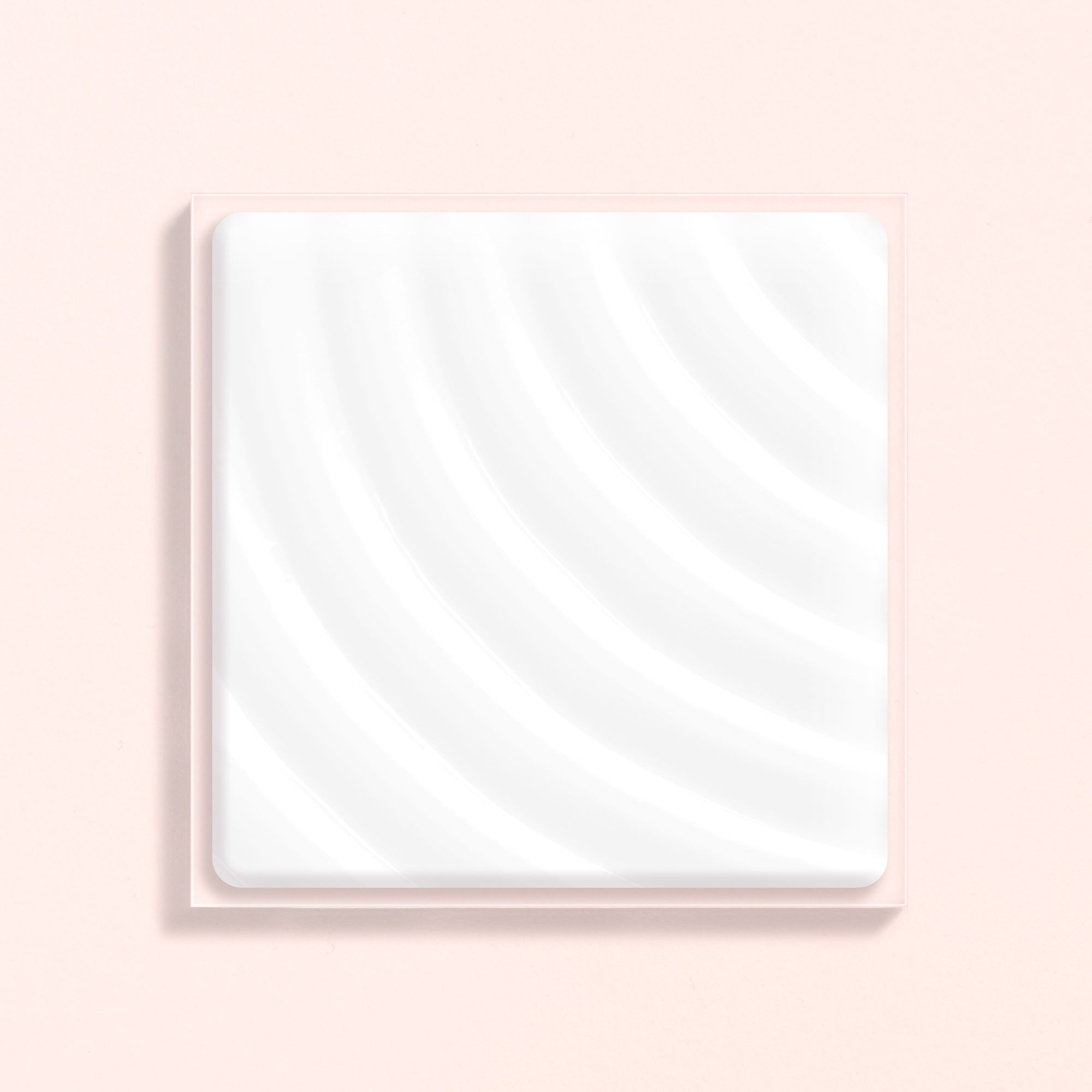 Vierkant witte crème op roze achtergrond. Golfpatroon.