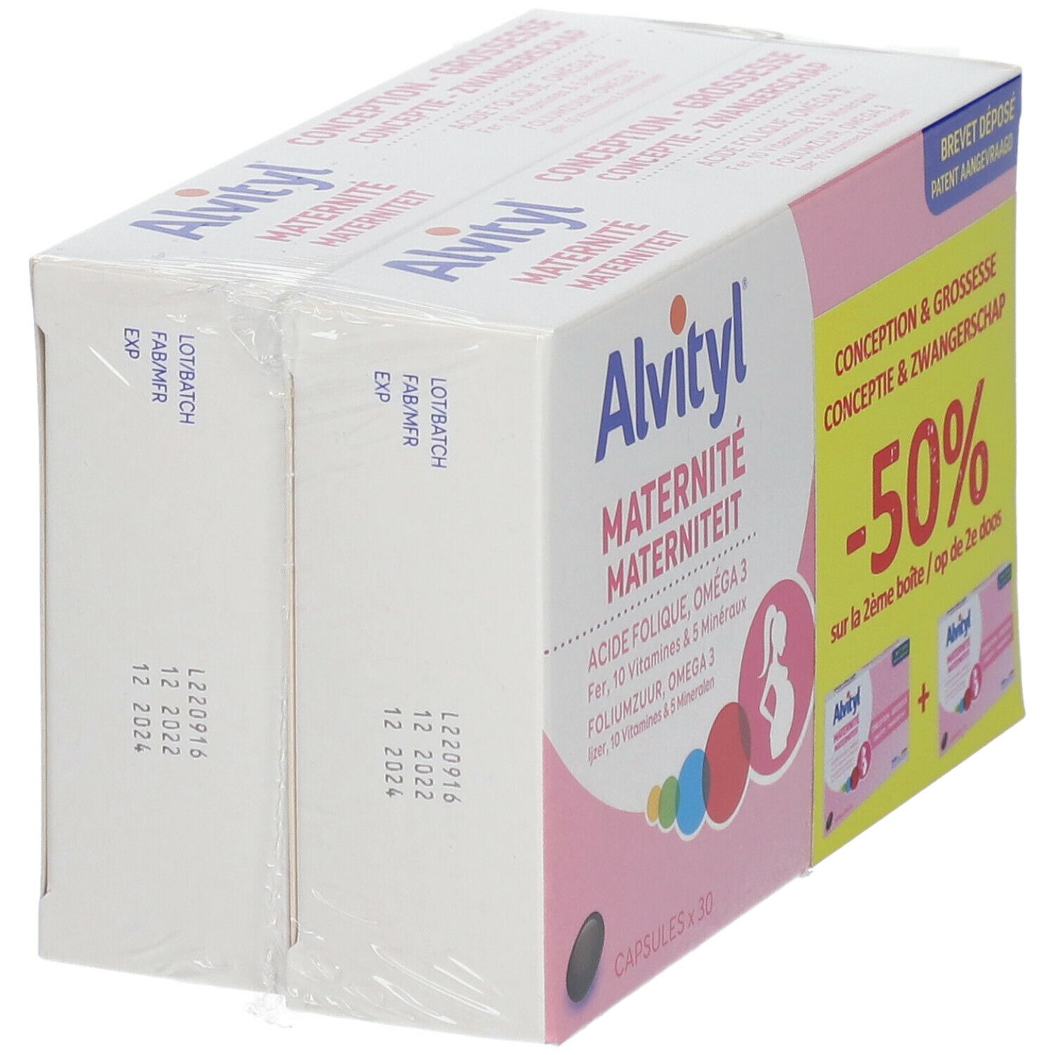 Alvityl® Maternité 2ème - 50 % | Folates et Oméga 3 - Conception - Grossesse