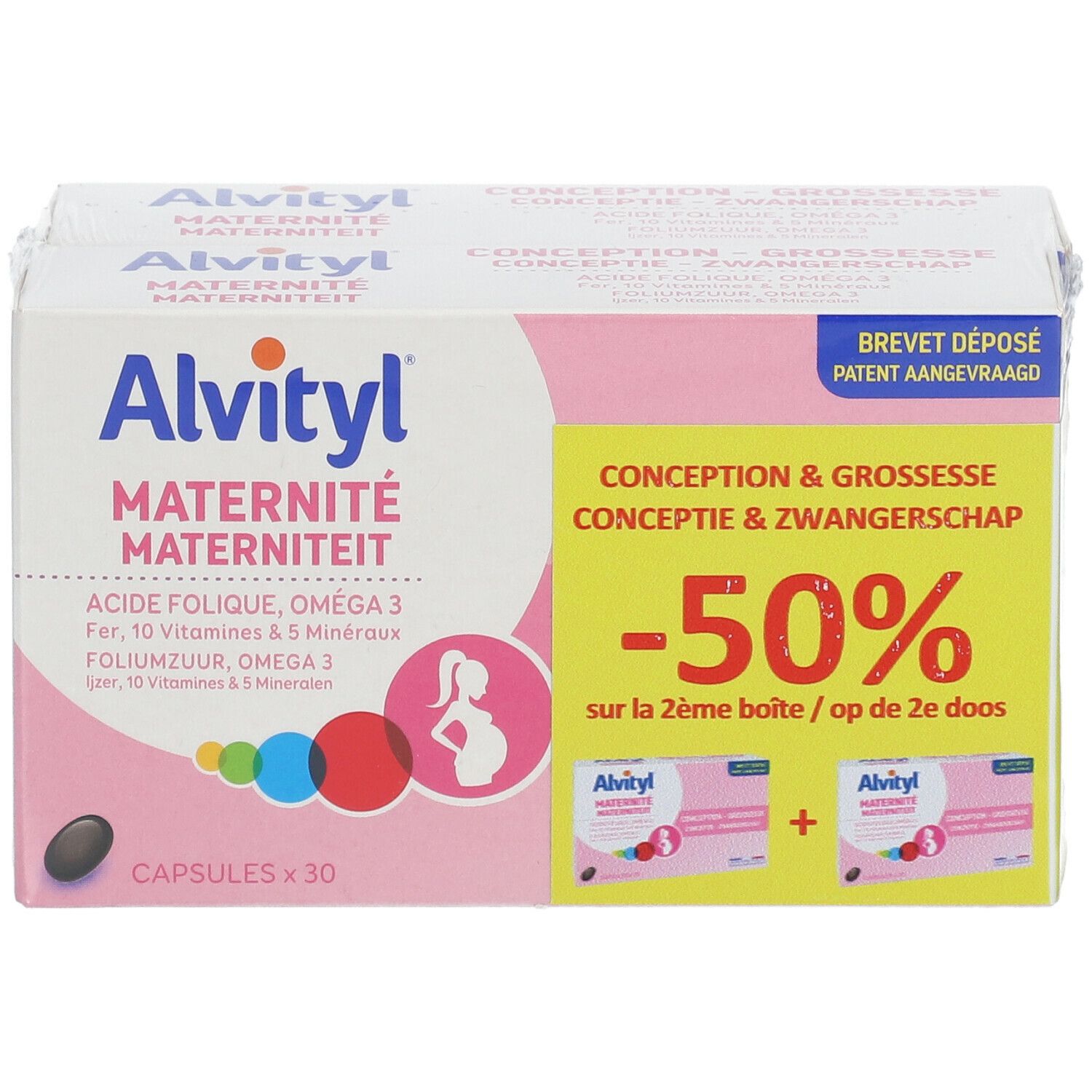 Alvityl® Maternité 2ème - 50 % | Folates et Oméga 3 - Conception - Grossesse