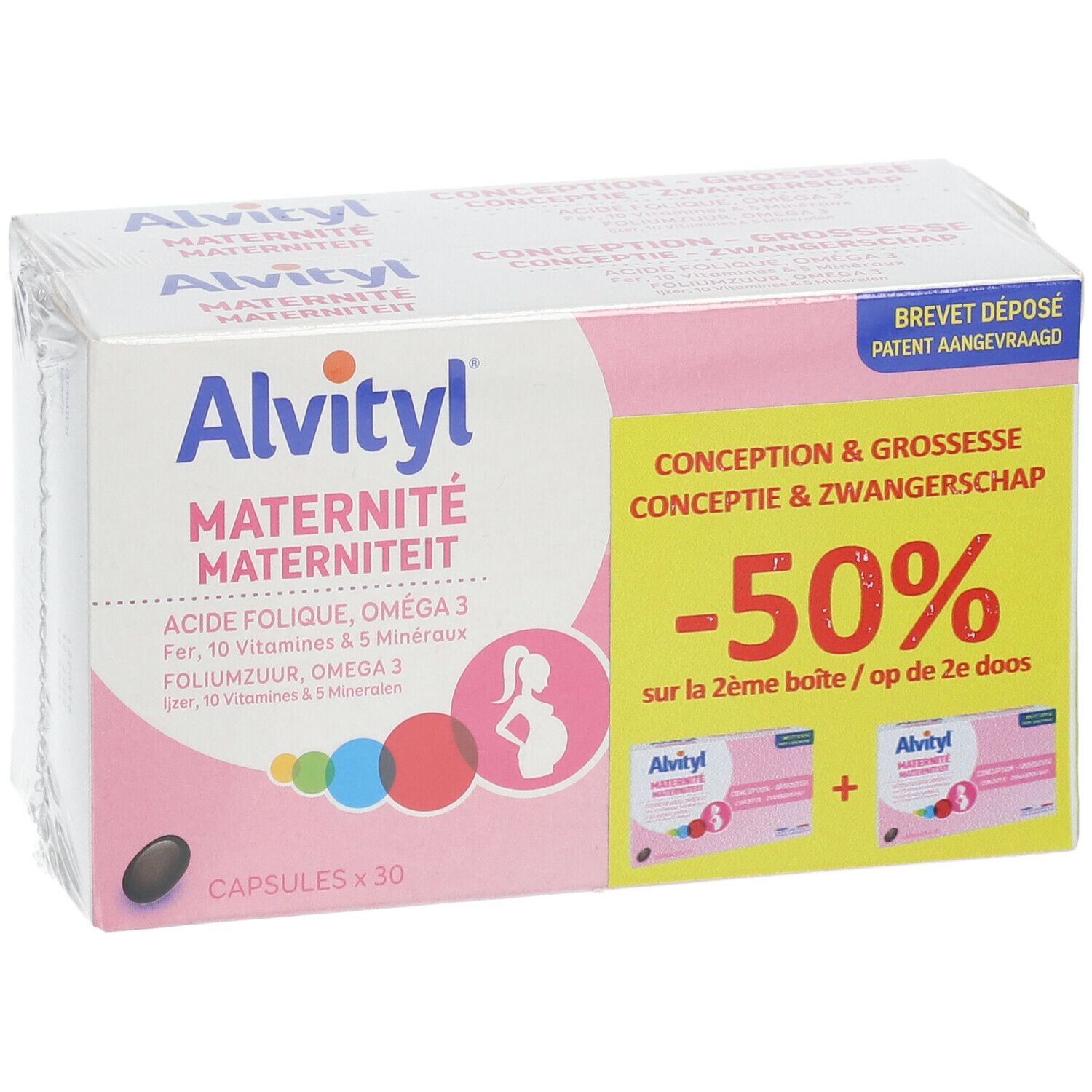 Alvityl® Maternité 2ème - 50 % | Folates et Oméga 3 - Conception - Grossesse