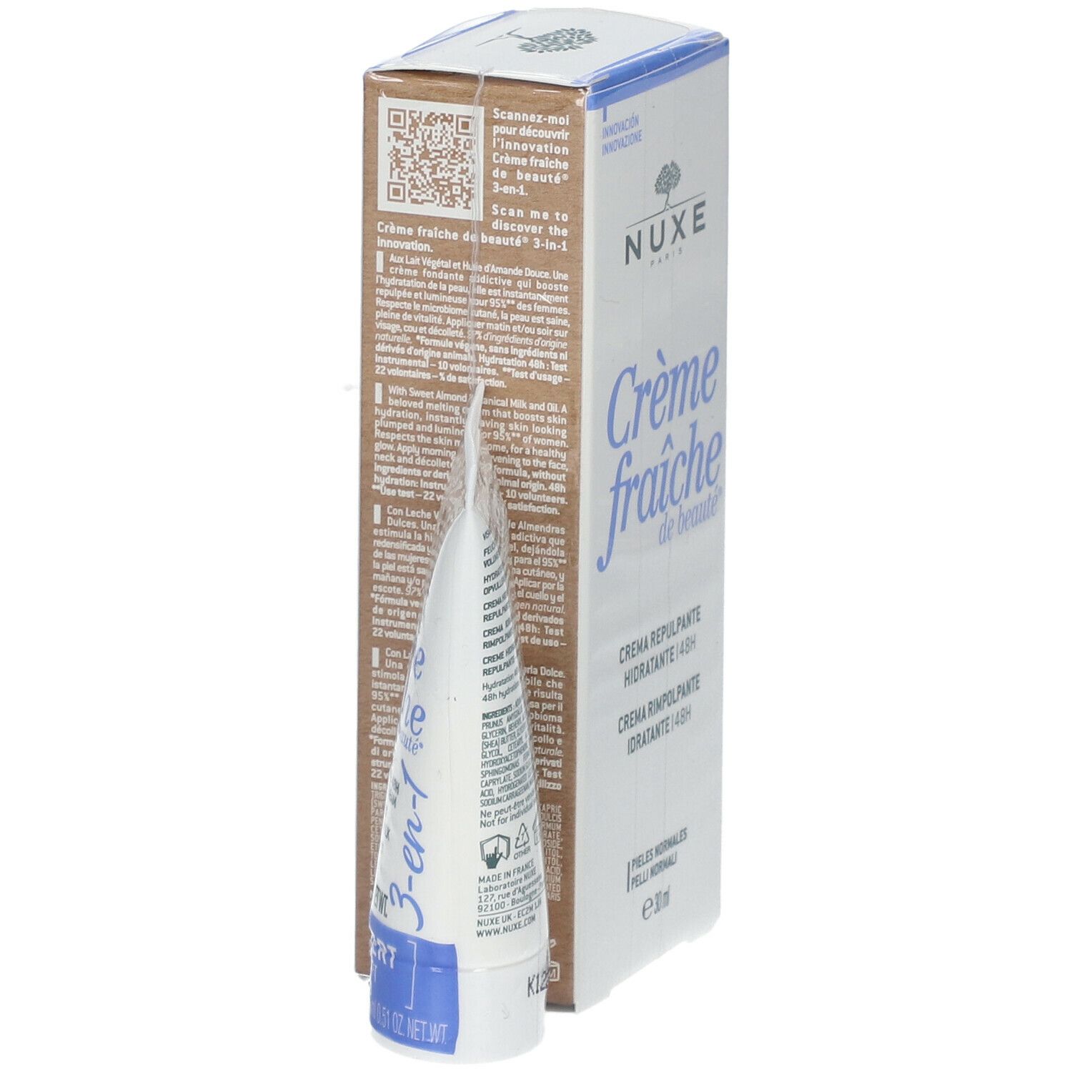 Nuxe Creme Fraiche de Beaute Moisturising Plumping Cream 48h Normal Skin + 3-in-1 15 ml GR