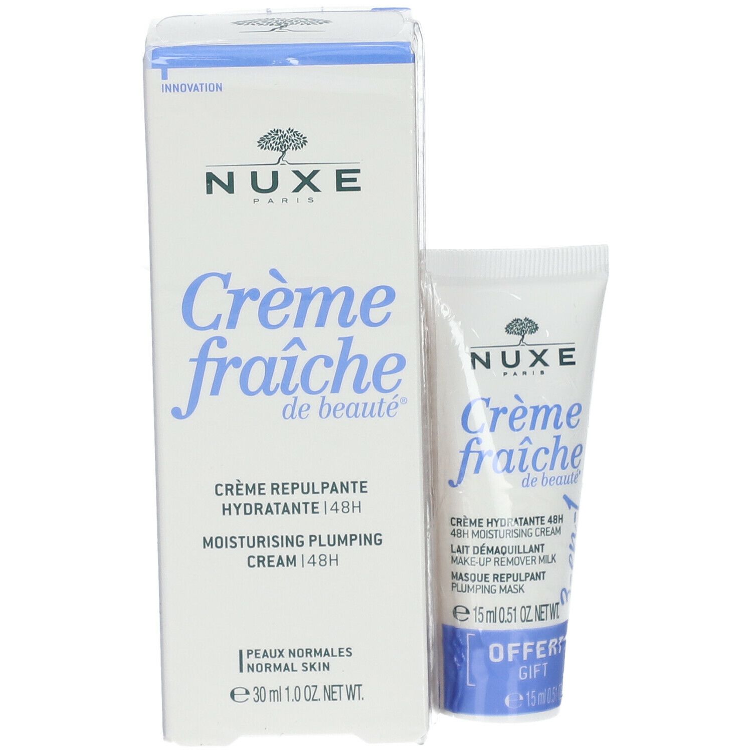 Nuxe Creme Fraiche de Beaute Moisturising Plumping Cream 48h Normal Skin + 3-in-1 15 ml GR