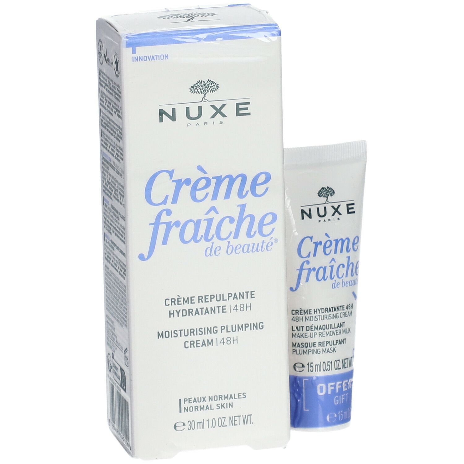 Nuxe Creme Fraiche de Beaute Moisturising Plumping Cream 48h Normal Skin + 3-in-1 15 ml GR