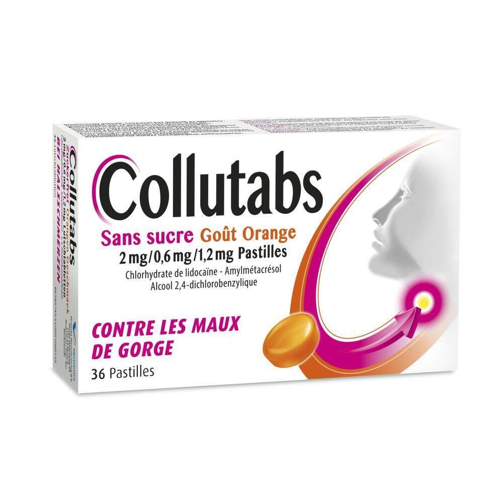 Collutabs Sans Sucre Goût Orange 2mg/0,6mg/1,2mg