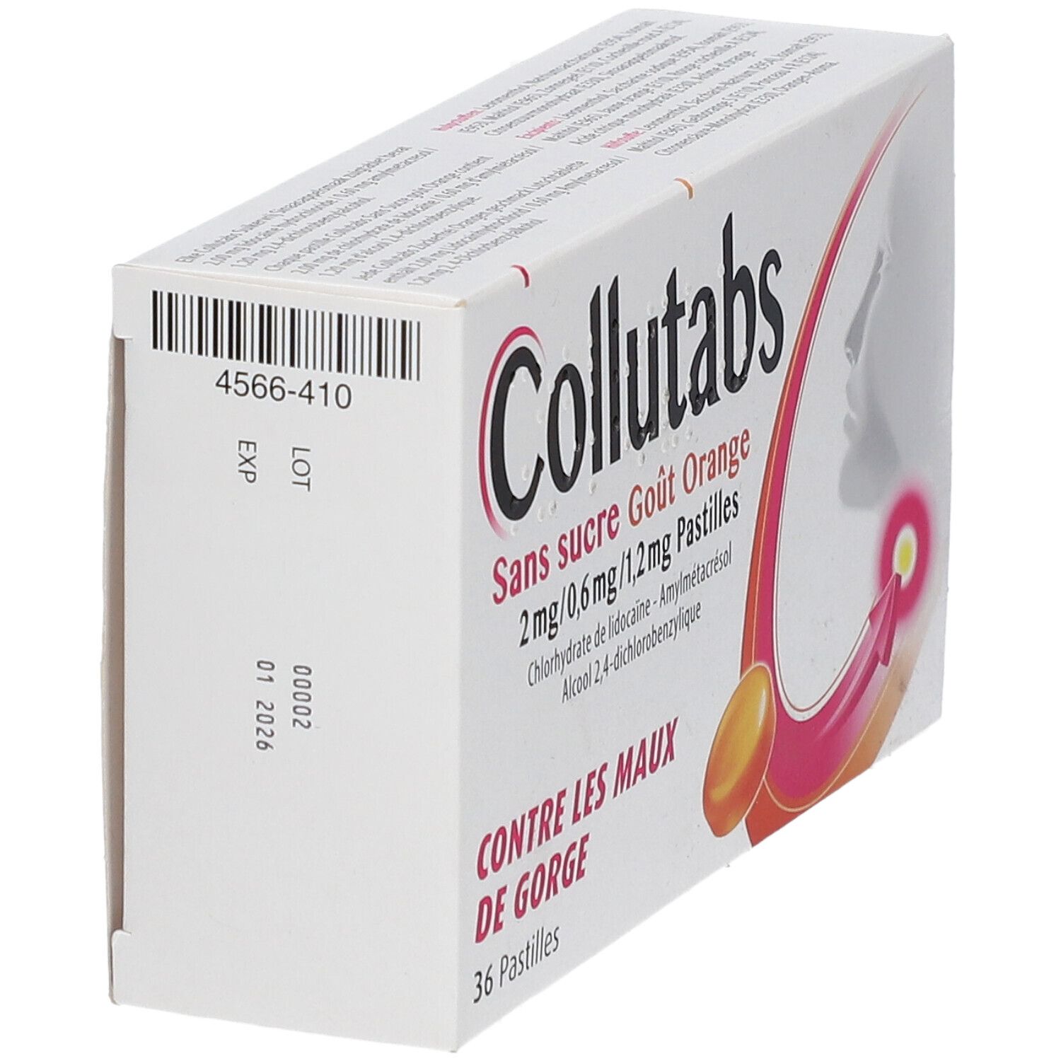 Collutabs Sans Sucre Goût Orange 2mg/0,6mg/1,2mg