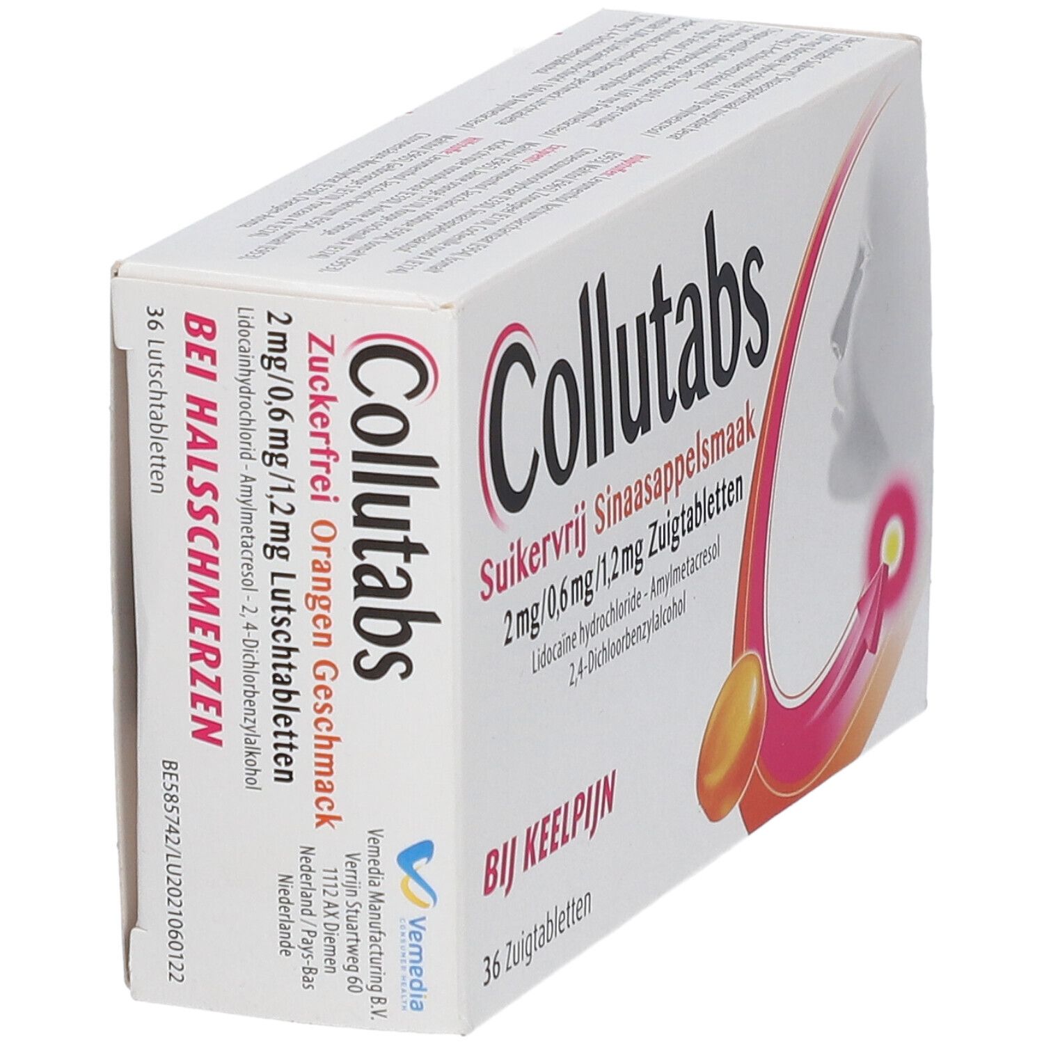 Collutabs Sans Sucre Goût Orange 2mg/0,6mg/1,2mg