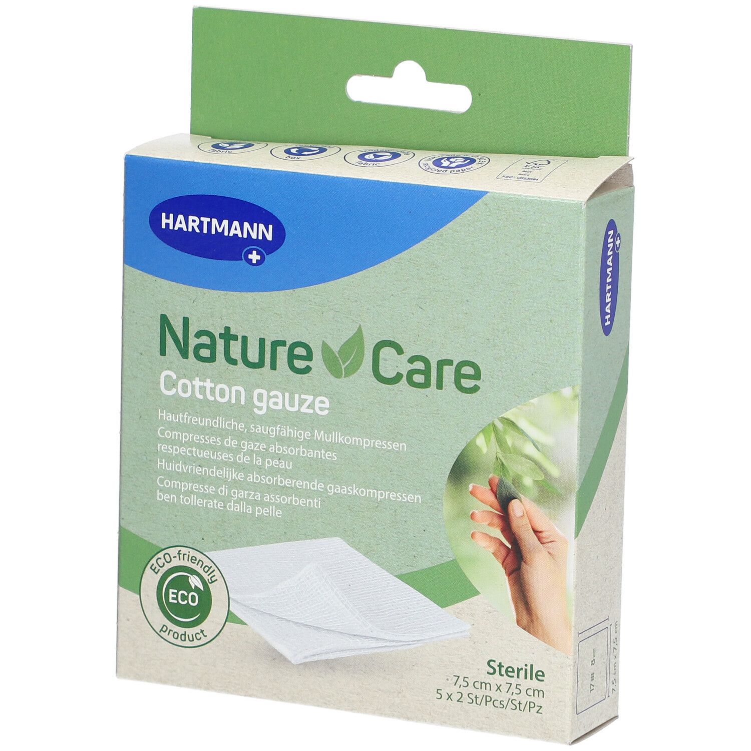 Hartmann NatureCare Cotton Gauze 7,5 cm x 7,5 cm