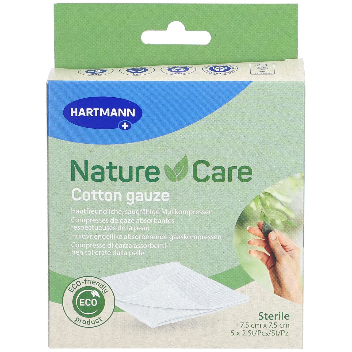 Hartmann NatureCare Cotton Gauze 7,5 cm x 7,5 cm