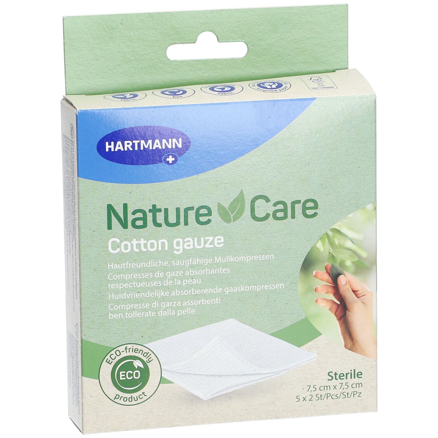 Hartmann NatureCare Cotton Gauze 7,5 cm x 7,5 cm