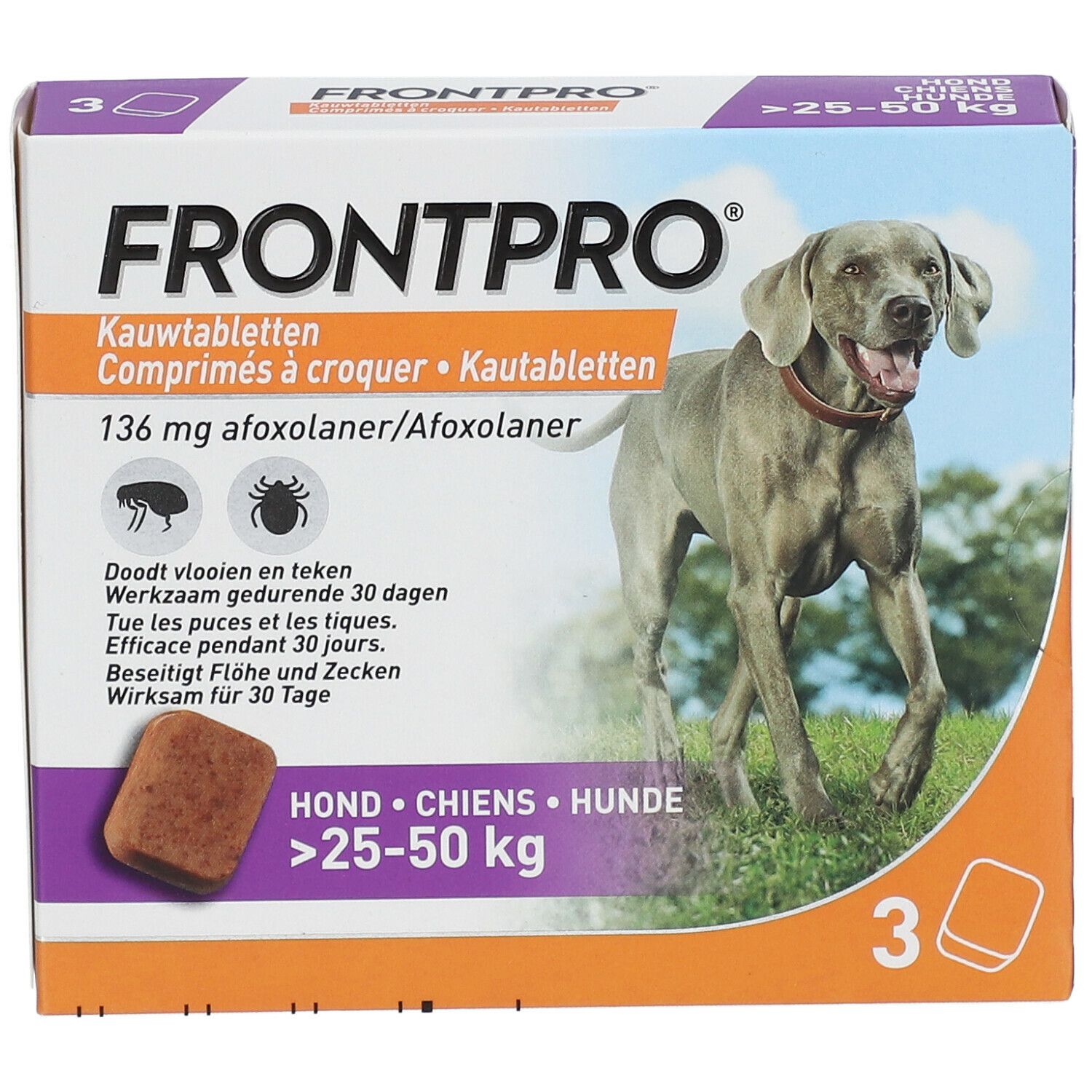 FRONTPRO® Kauwtabletten Hond 25-50 kg