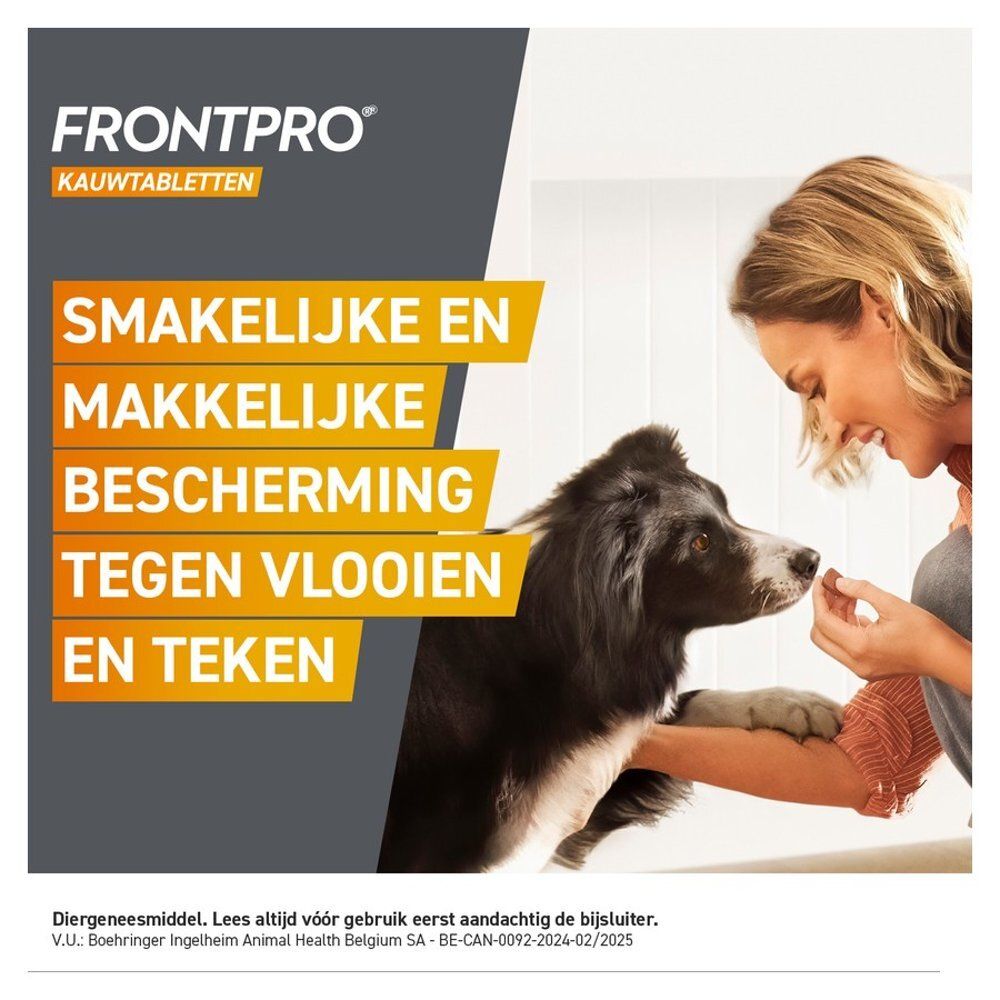 Man met hond in gras, FRONTPRO reclame.