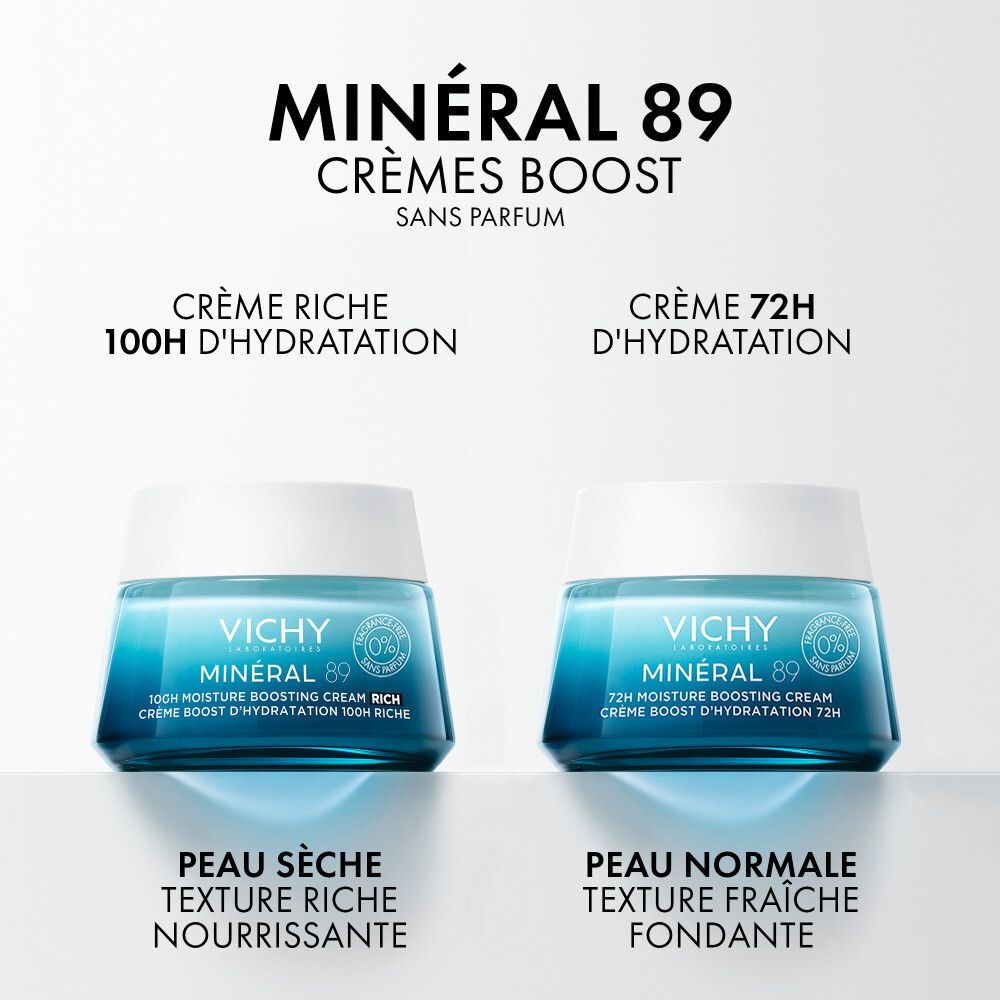 Vichy Minéral 89 Crème Boost d'Hydratation 72h Sans Parfum
