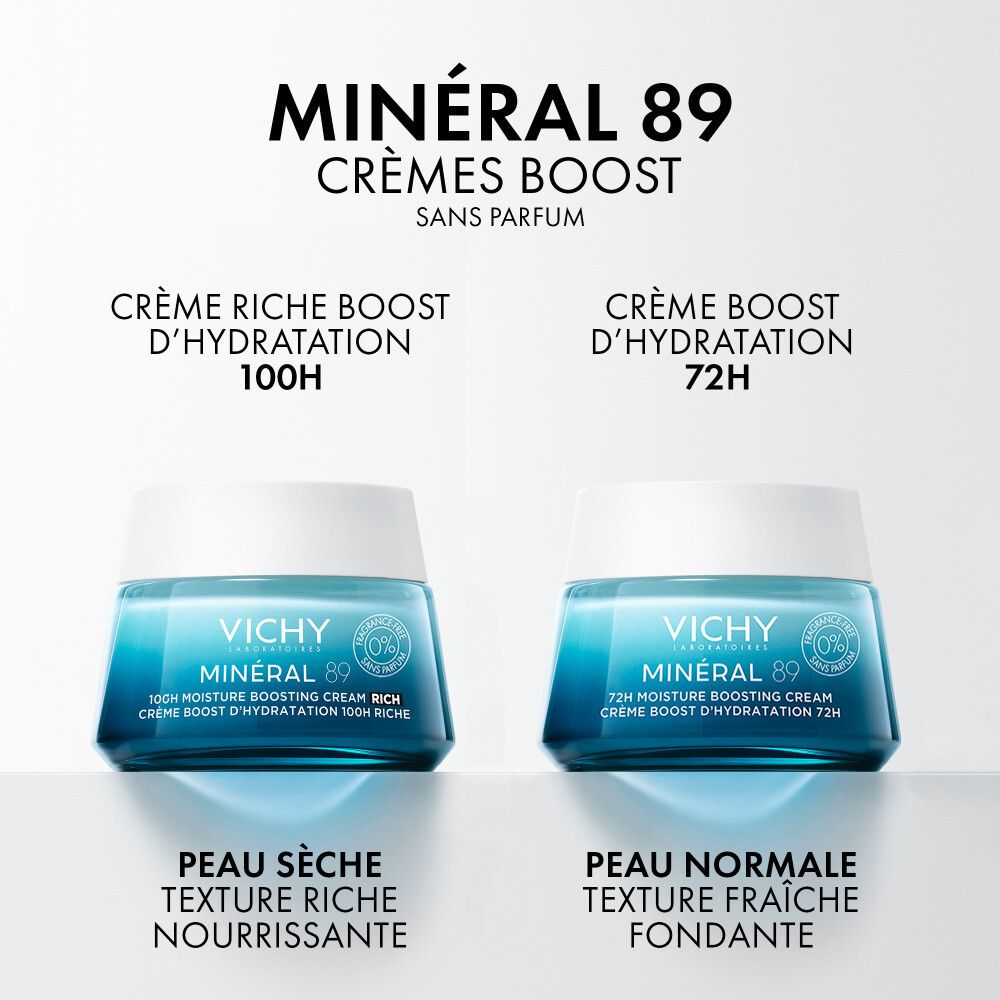 Vichy Minéral 89 Crème Boost d'Hydratation 100H Riche