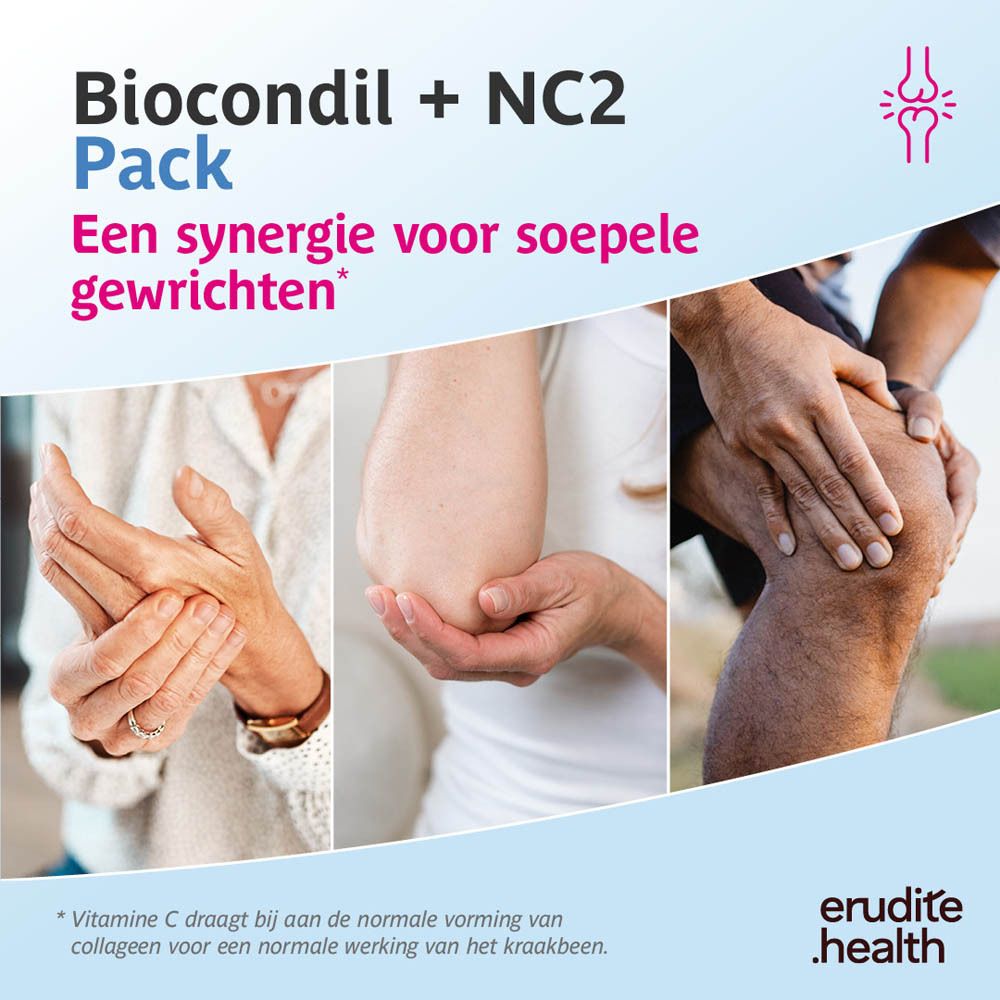 Biocondil + NC2 Pack: Voor uw mobiliteit, dagelijkse gewrichtsondersteuning, complete verzorging.
