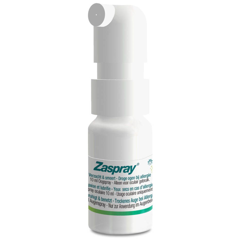 ZASpray-verpakking en fles. Verpakking met opschrift ZASpray, logo Thea. Fles met verstuiver.