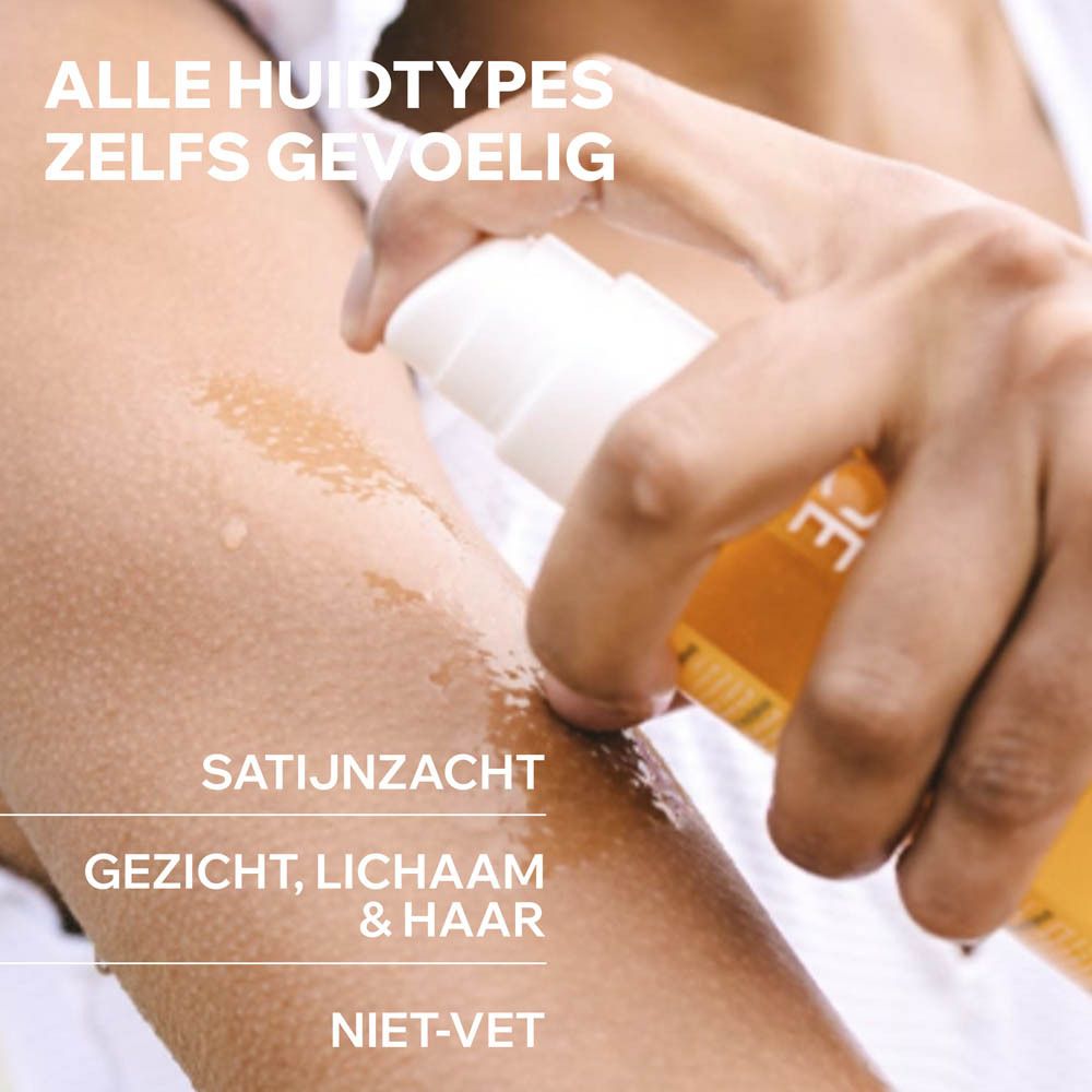 Tekst met productinformatie. SPF 50+ en UVA/UVB bescherming. Huidverzorging. Voor alle huidtypes.