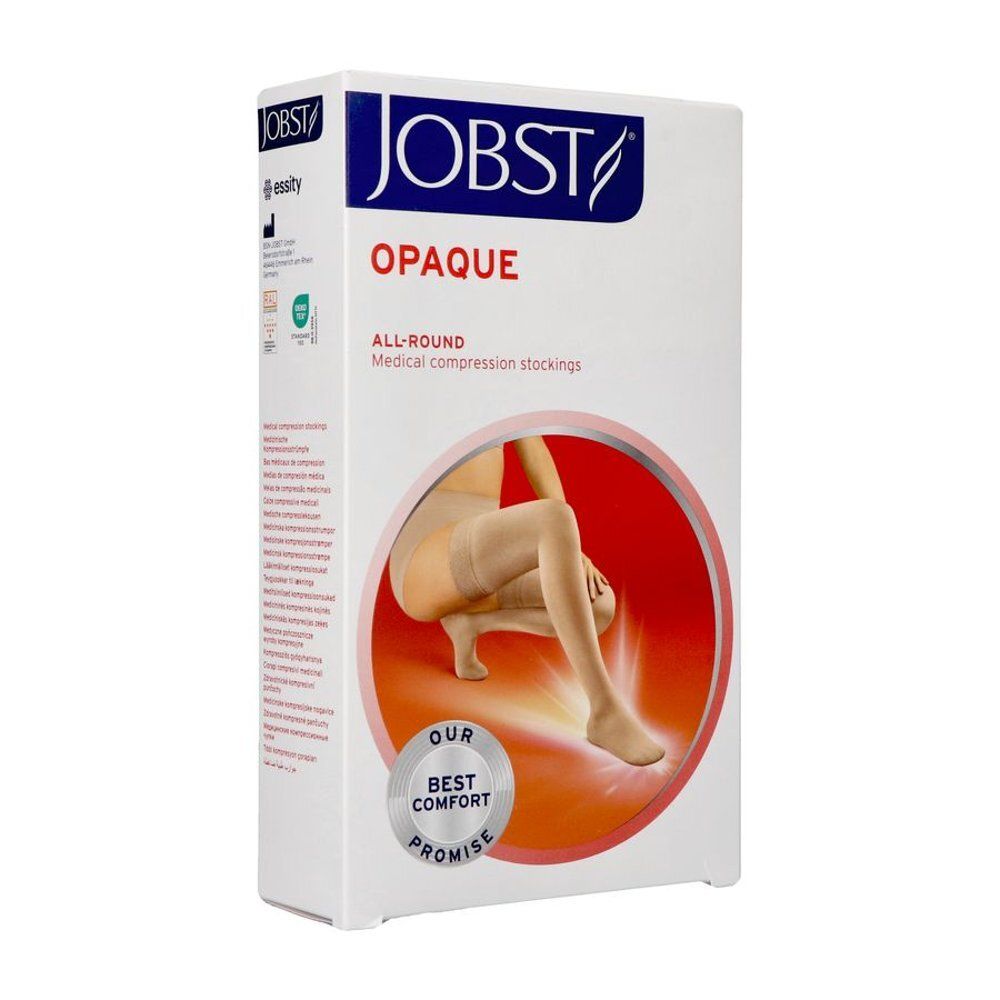 JOBST Opaque compressiekousen: "Our Best Comfort Promise" zegel op de doos.