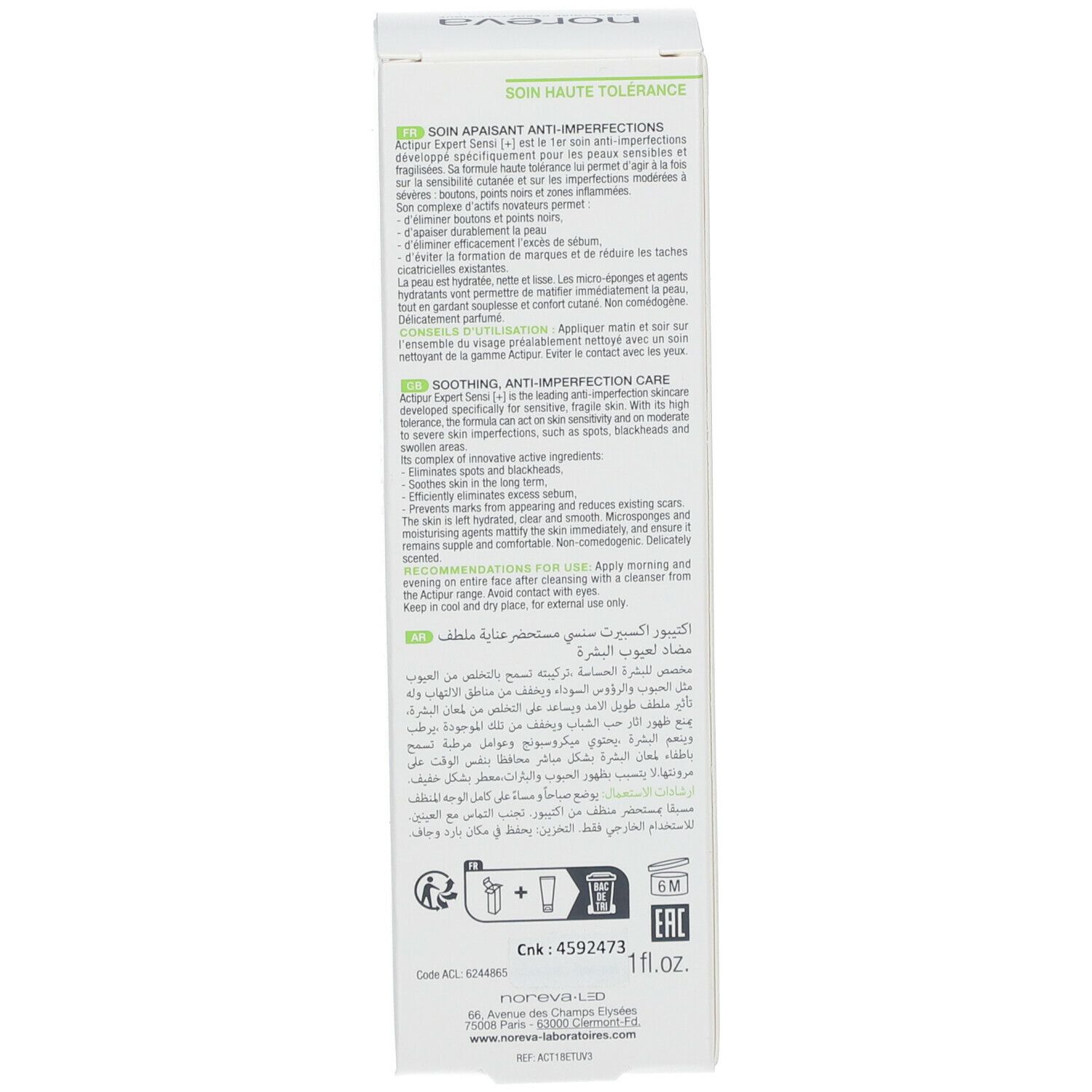 Noreva Actipur® Expert Sens[+] Soothing Anti-Imperfection Care