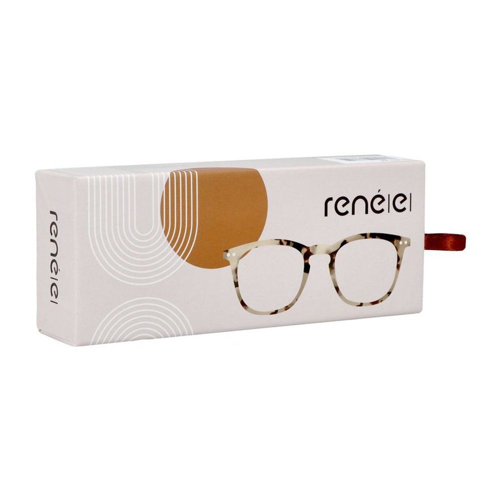 Lunettes motif écaille de tortue dans un emballage. Emballage avec nom de marque et design. Lacet rouge.