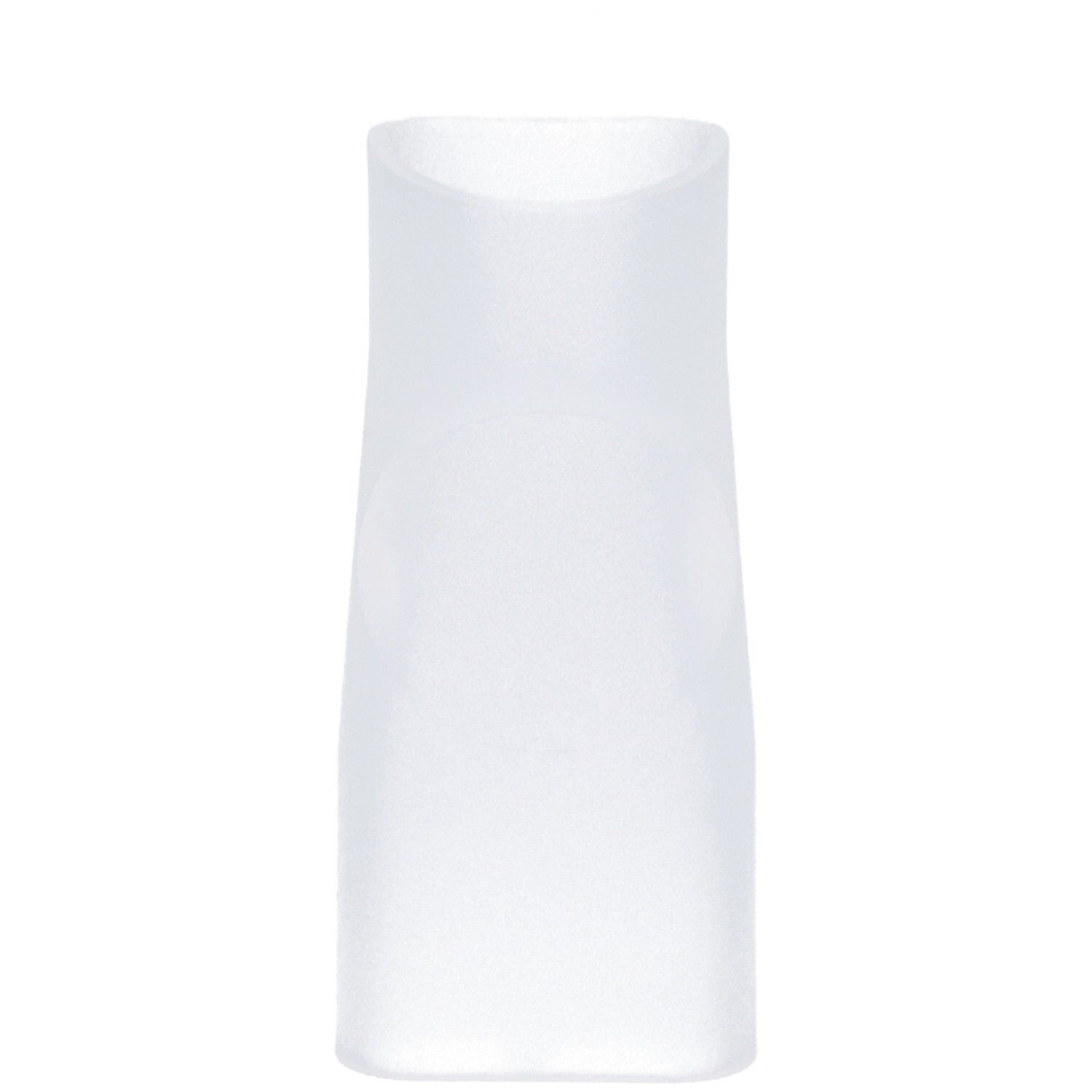 Embout buccal blanc, cylindrique avec le dessus arrondi. En matériau transparent.