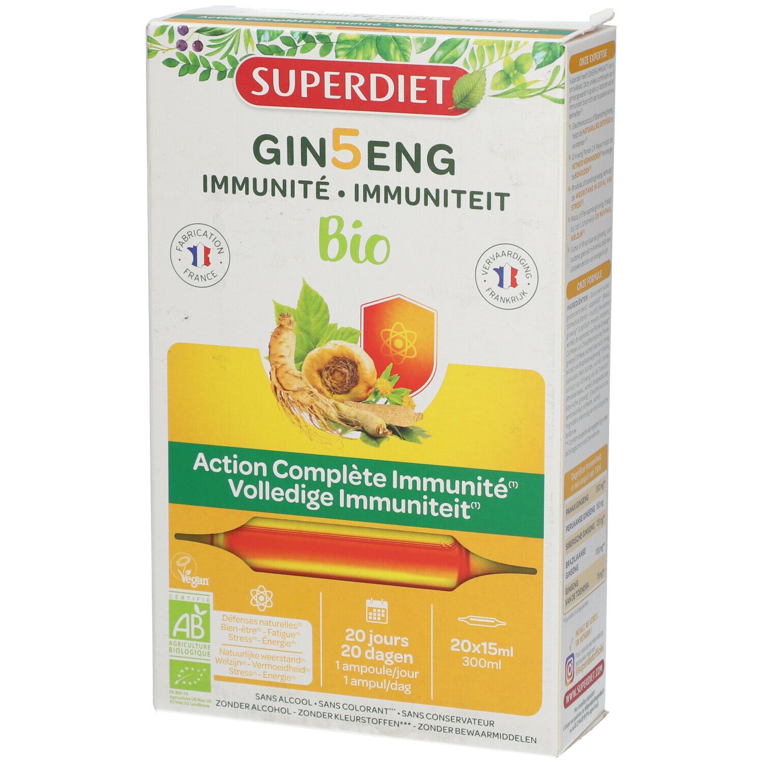 Superdiet Gin5eng Immunité Bio