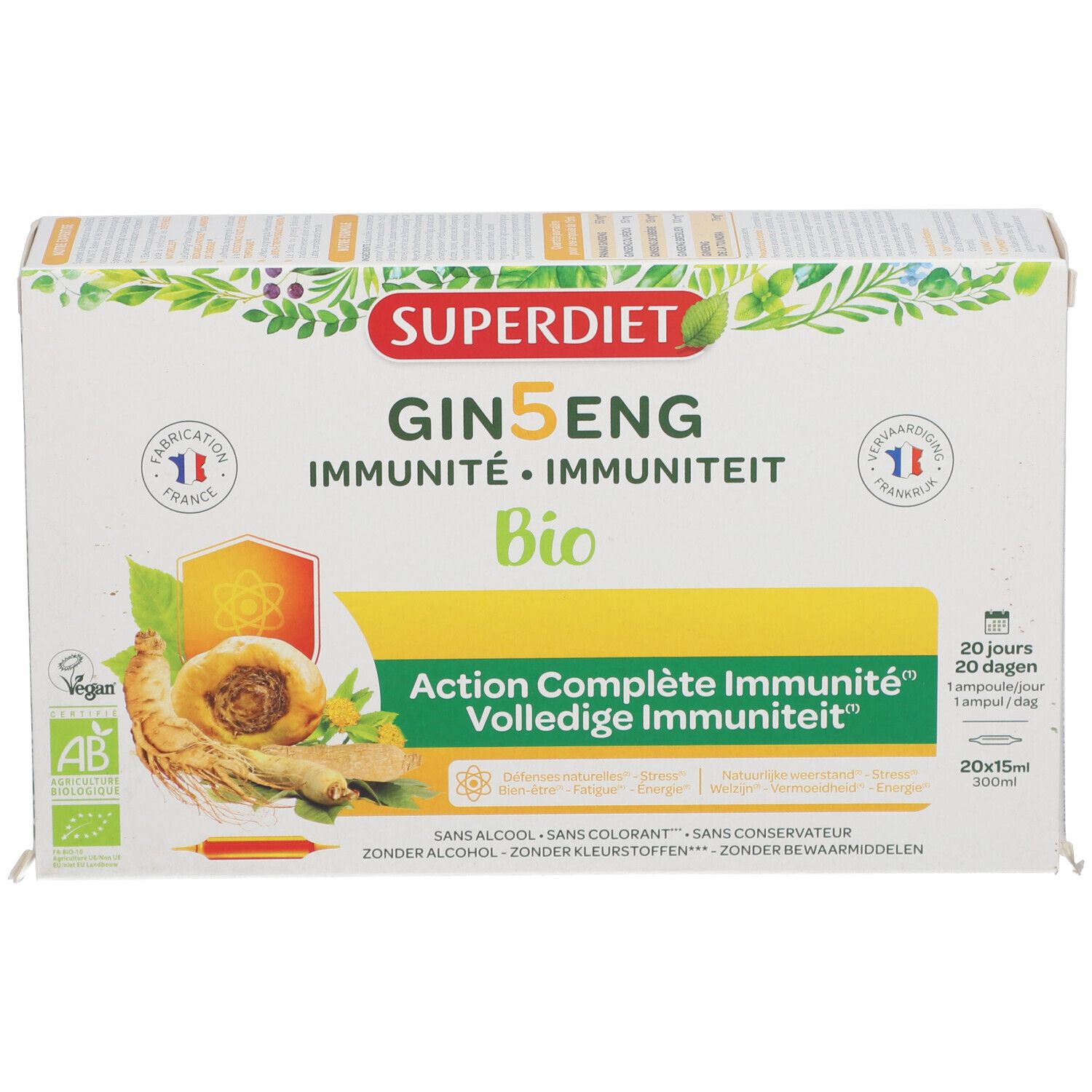 Superdiet Gin5eng Immunité Bio