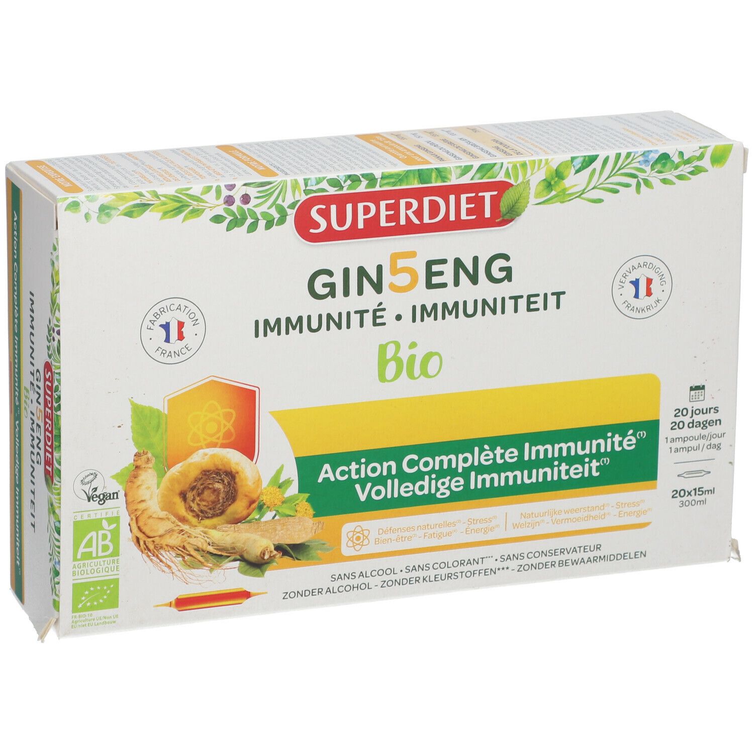 Superdiet Gin5eng Immunité Bio