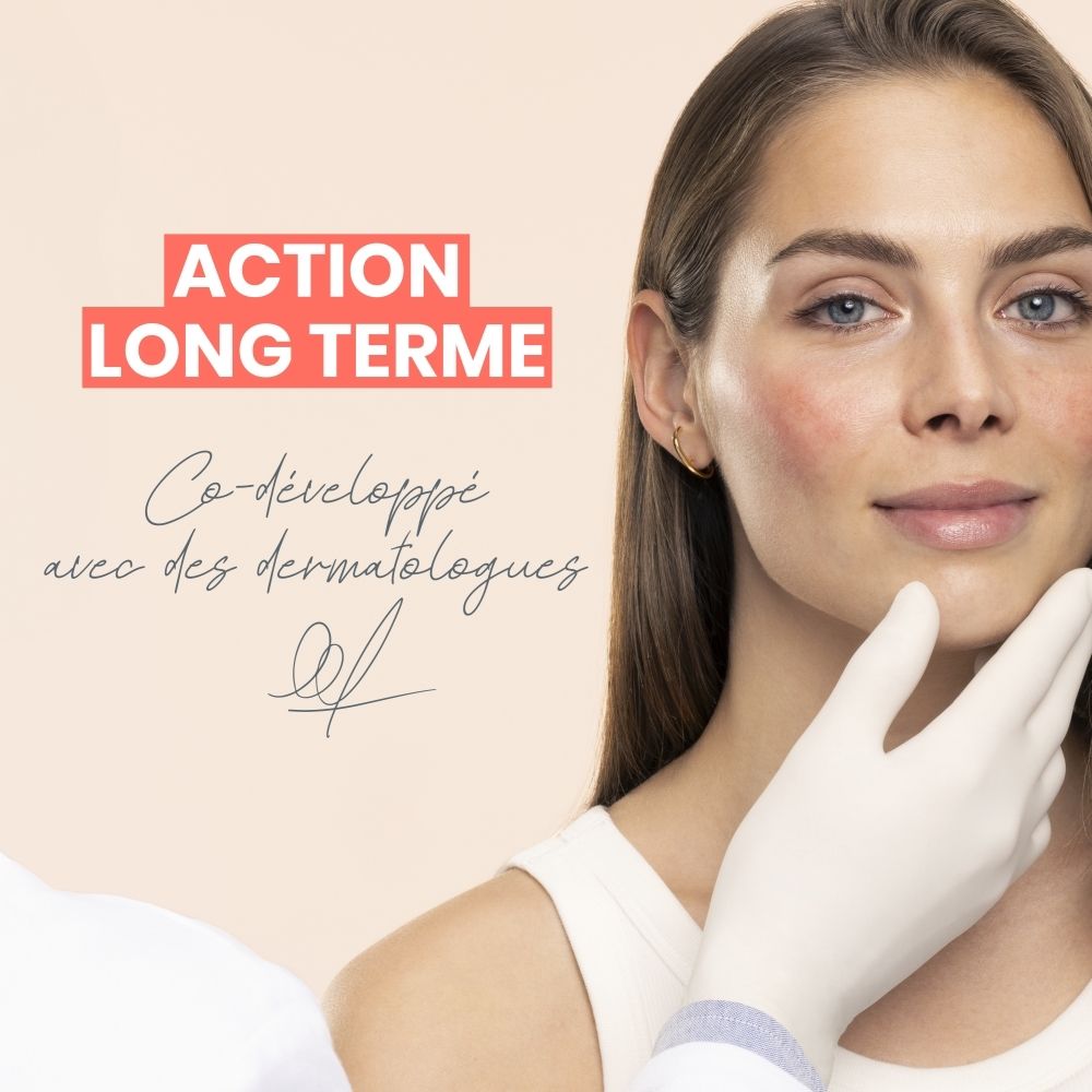 AVENE Antirougeurs Rosamed, flacon et emballage. Inscriptions et logo. 30 ml.