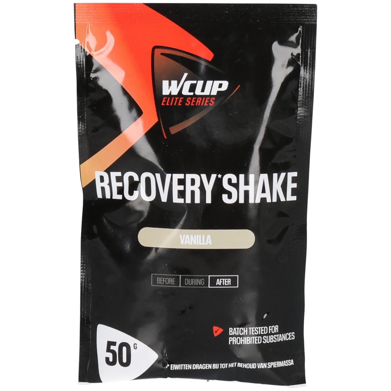 WCUP Recovery Shake Vanille poederzakje.