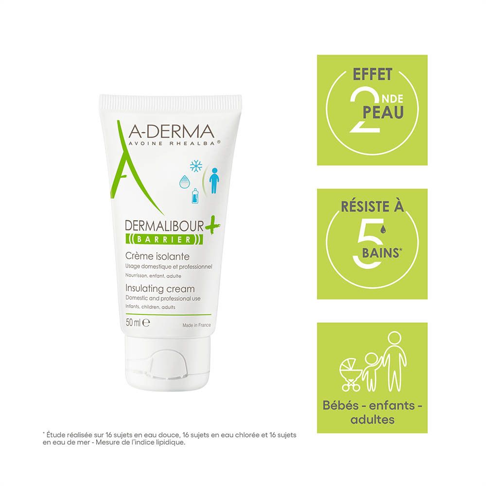 Tube A-Derma Dermalibour+ Barrière avec avoine, cuivre/zinc et "Second Skin System".