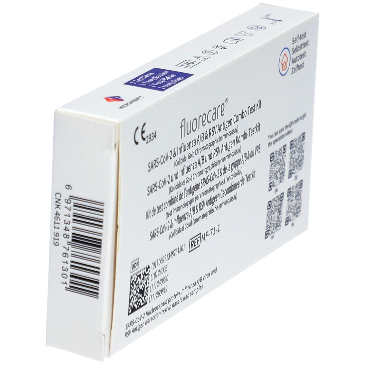 fluorecare® SARS-CoV-2 & Influenza A/B & RSV Antigen Combo Test Kit