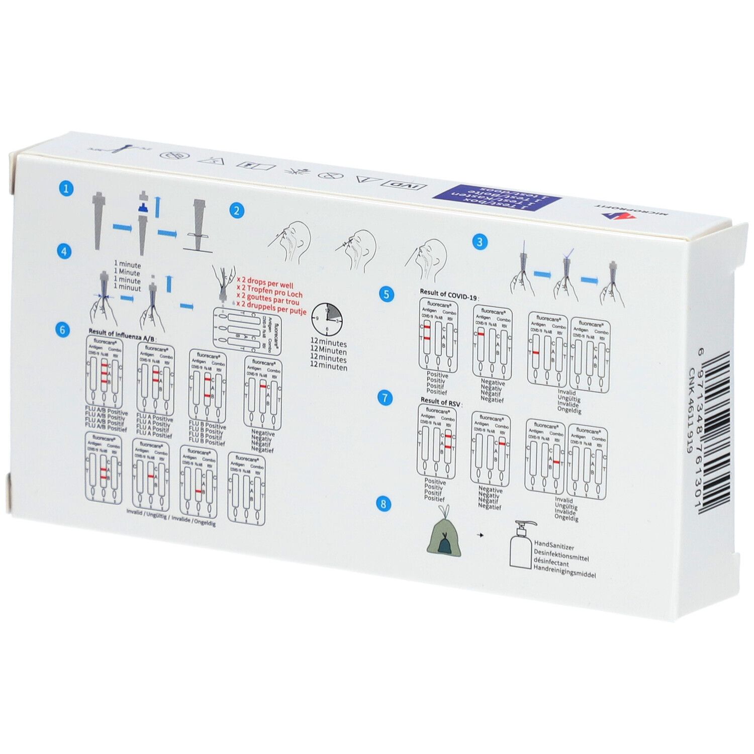 fluorecare® SARS-CoV-2 & Influenza A/B & RSV Antigen Combo Test Kit