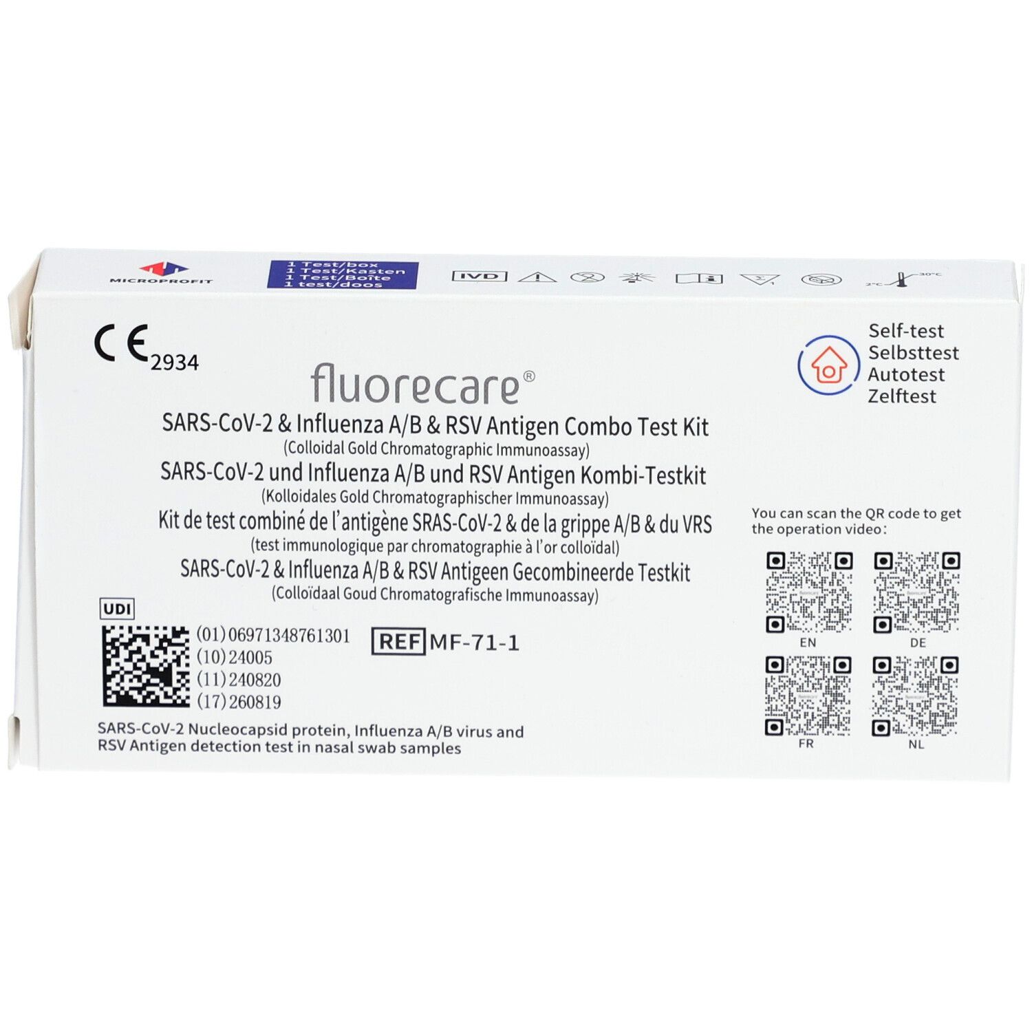 fluorecare® SARS-CoV-2 & Influenza A/B & RSV Antigen Combo Test Kit