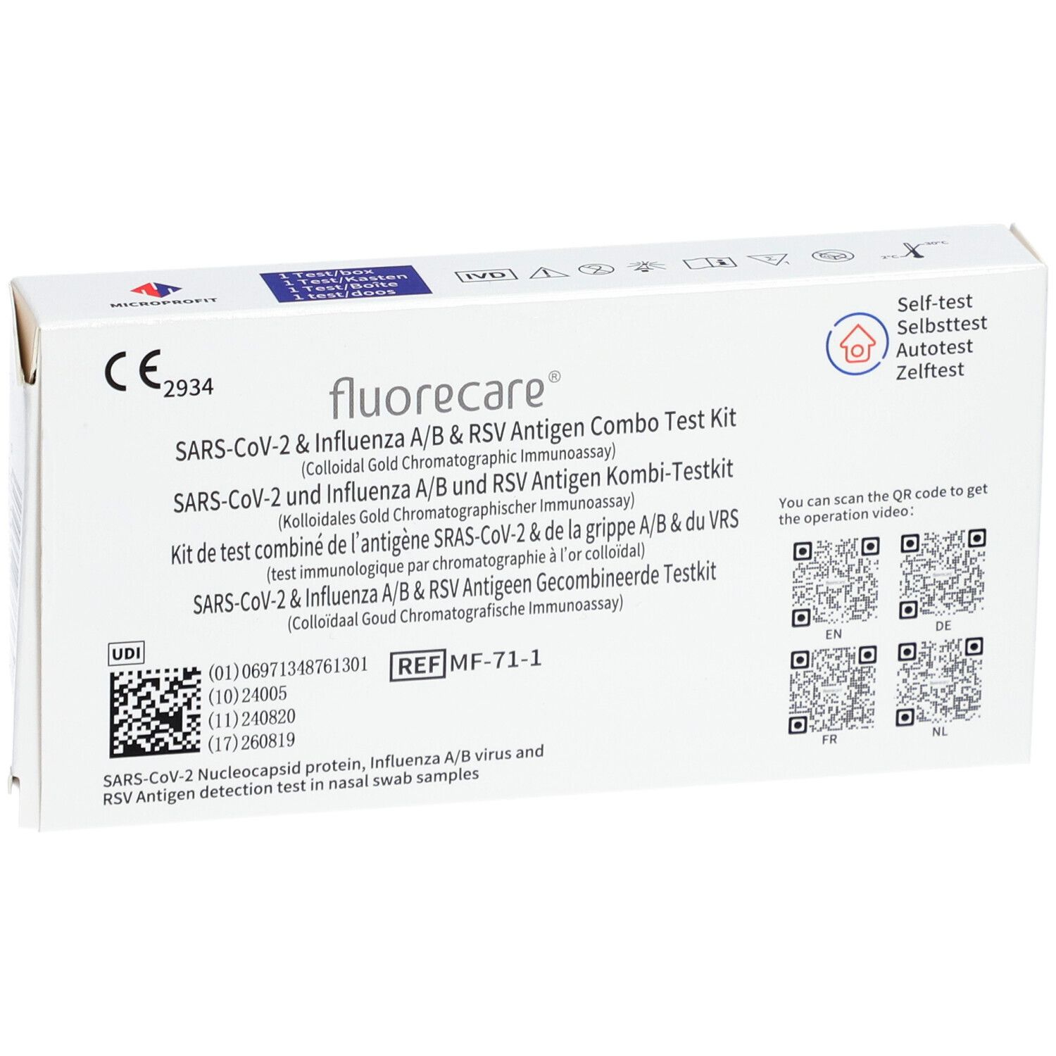 fluorecare® SARS-CoV-2 & Influenza A/B & RSV Antigen Combo Test Kit