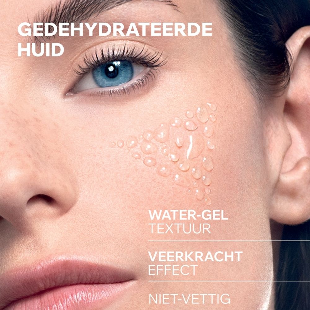 Uriage Eau Thermale Sérum Booster H.A. Zijaanzicht van de kartonnen verpakking met productvoordelen in het Nederlands.