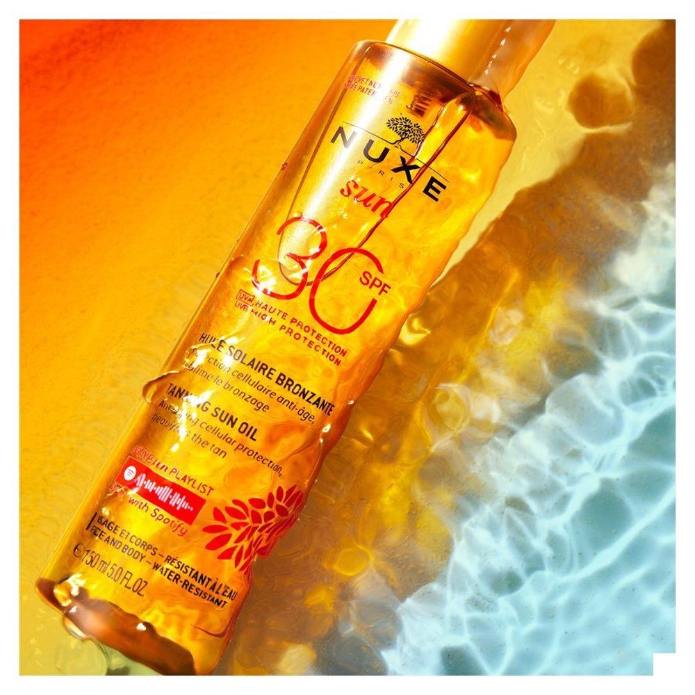 Nuxe Sun Bruiningsolie SPF30, achteraanzicht.