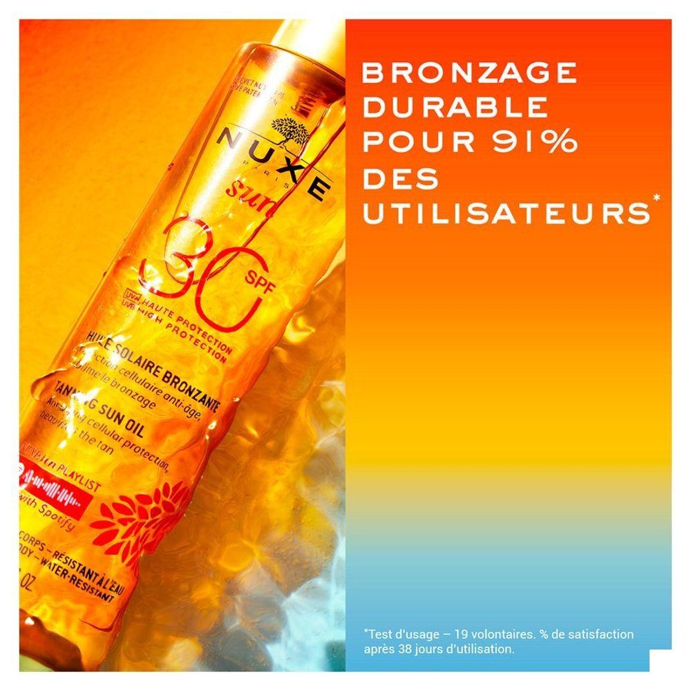 Nuxe Sun Bruiningsolie SPF30, vooraanzicht.