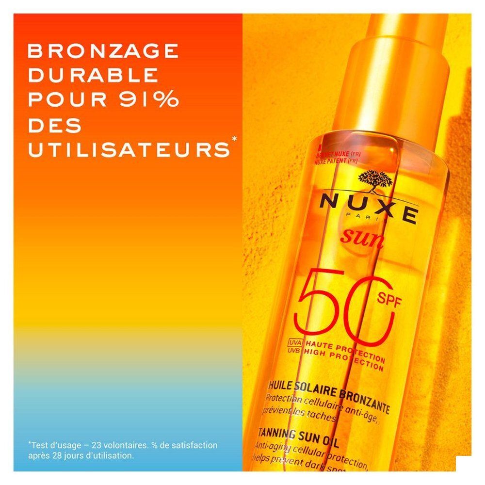 Huile Solaire Nuxe SPF 50, flacon spray 150ml.