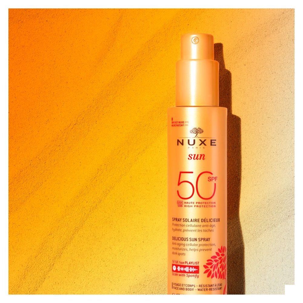 NUXE zonnebrandspray SPF 50, gezicht en lichaam, 150ml.